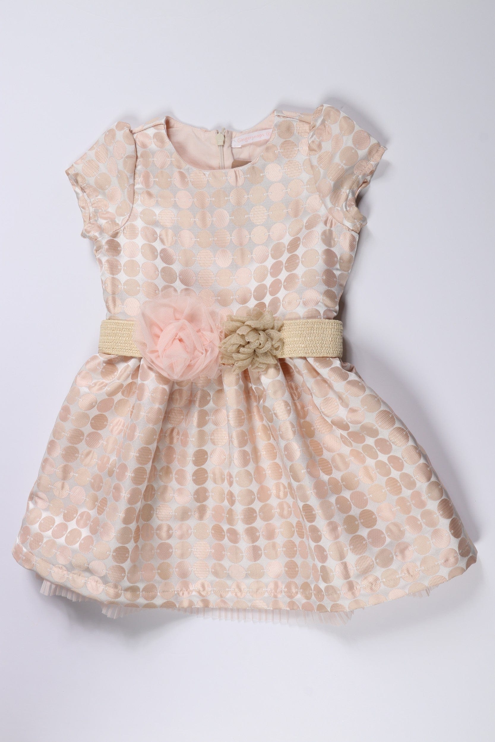 جينجرسنابس فستان بناتي منقط ستان كم قصير وردي