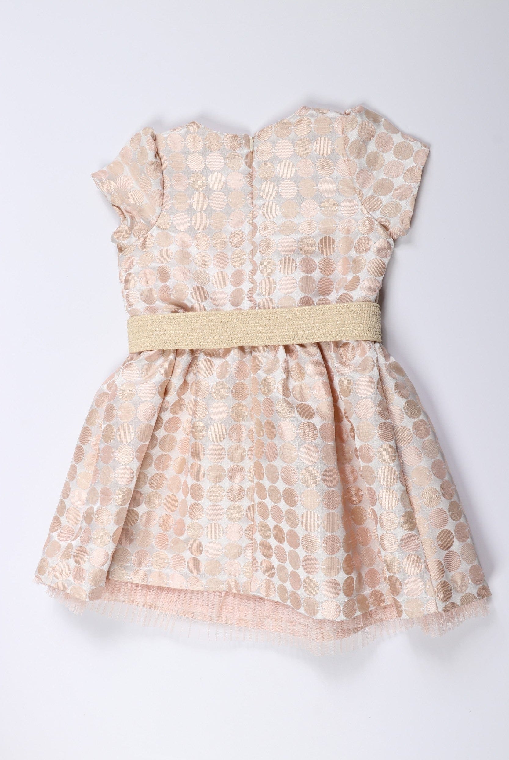 جينجرسنابس فستان بناتي منقط ستان كم قصير وردي