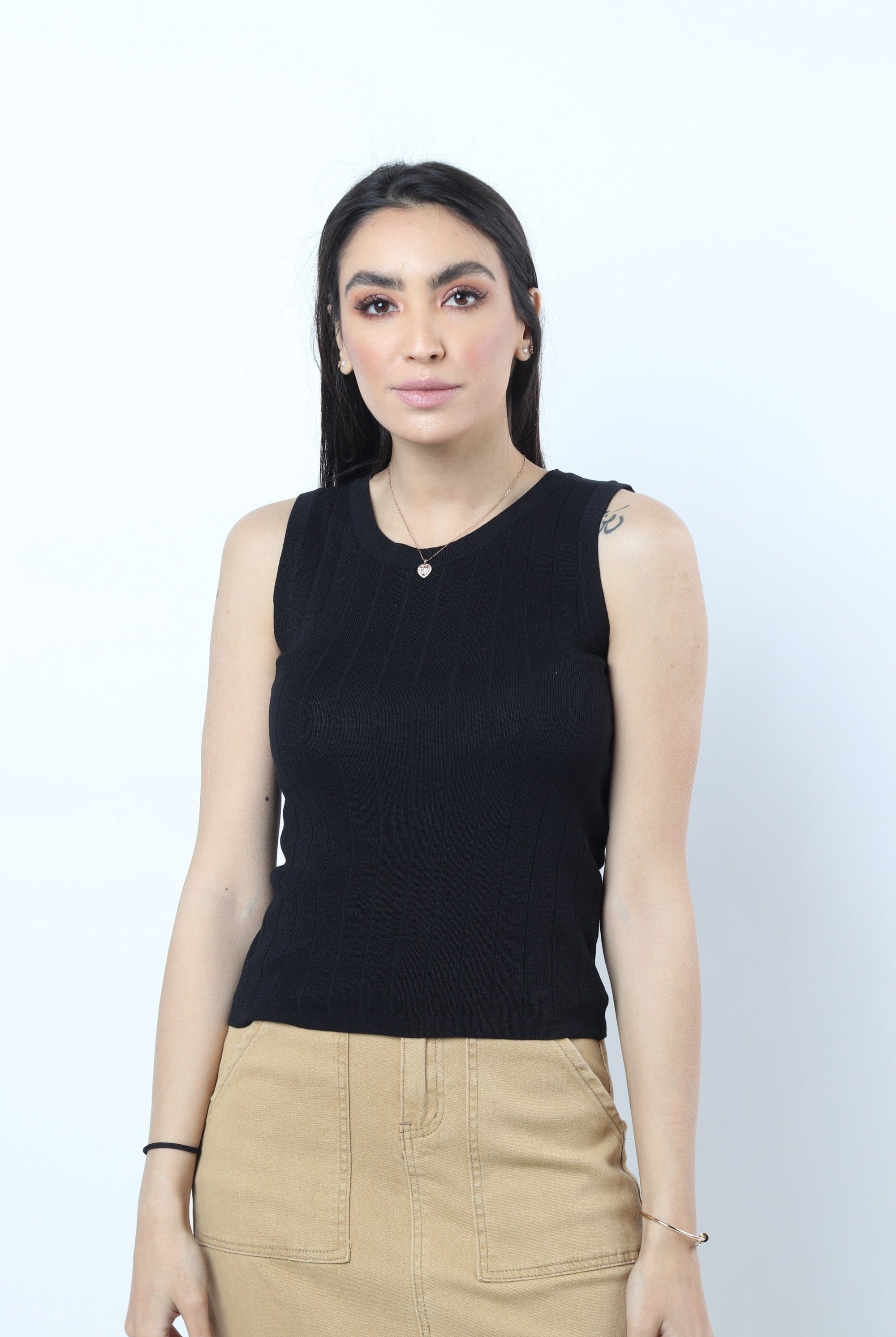 نتشي بلوزة كت مخططة بالطول نسائي