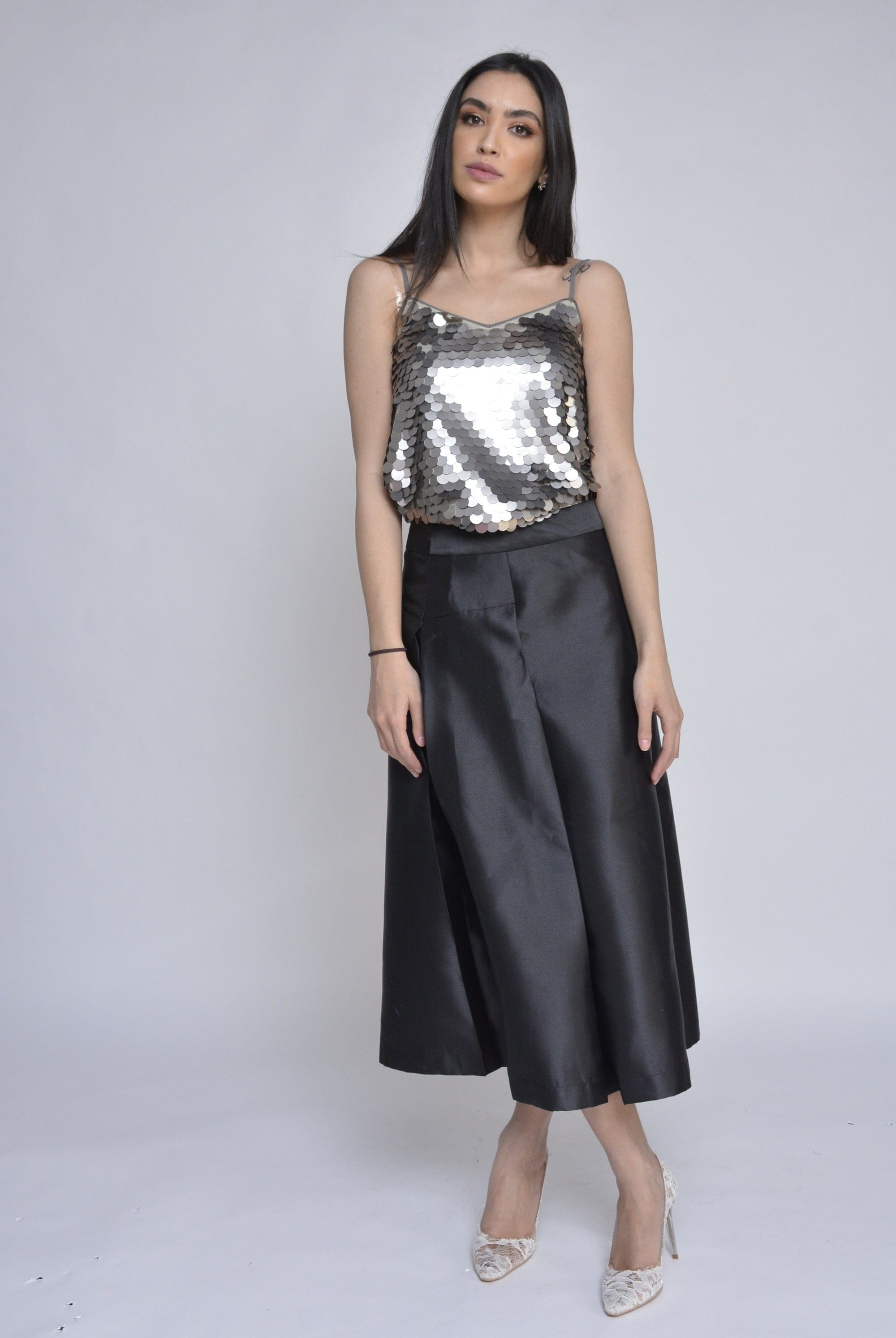 نتشي بلوزة حمالات سهرة ترتر نسائي