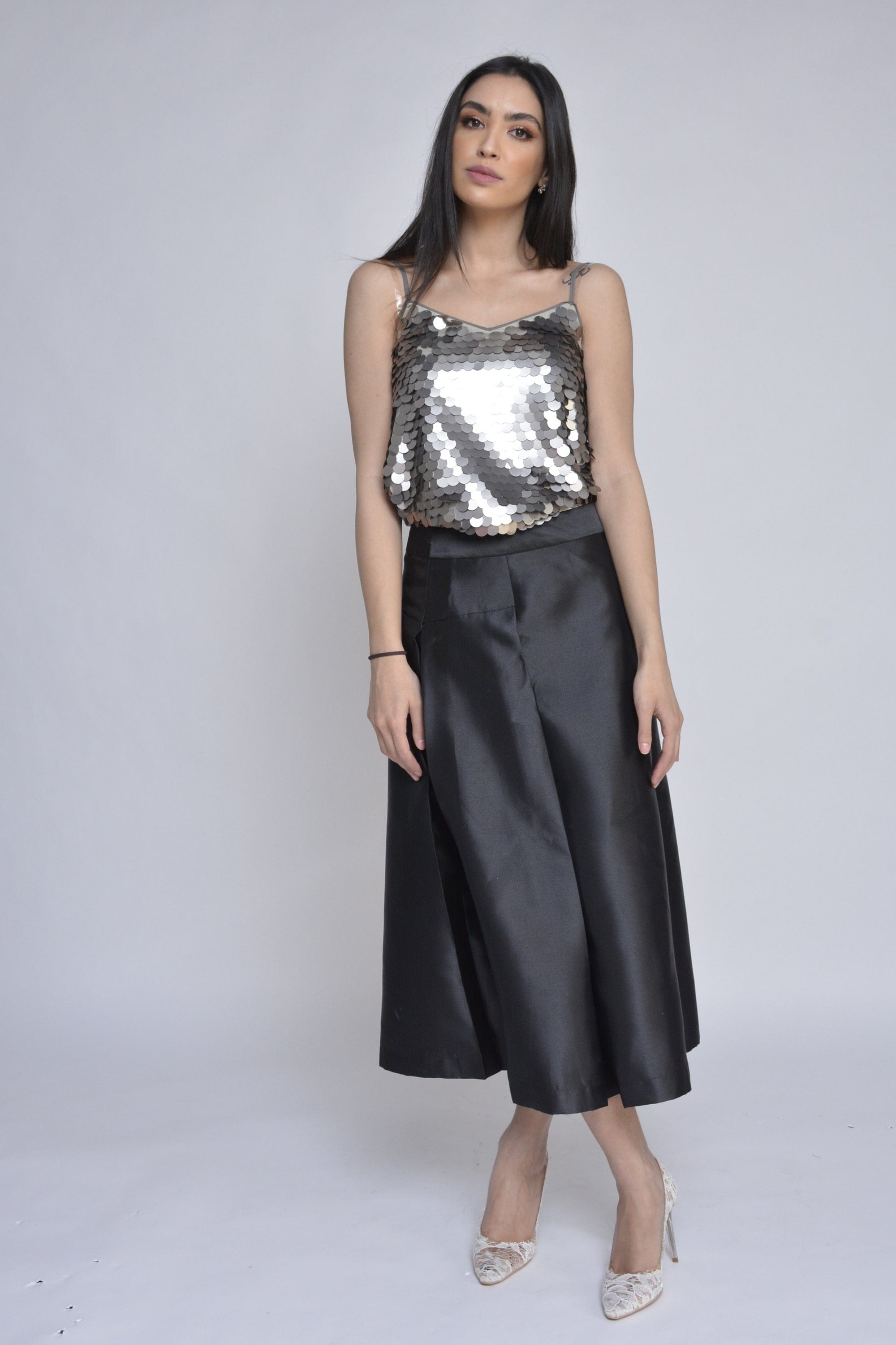 نتشي بلوزة حمالات سهرة ترتر نسائي