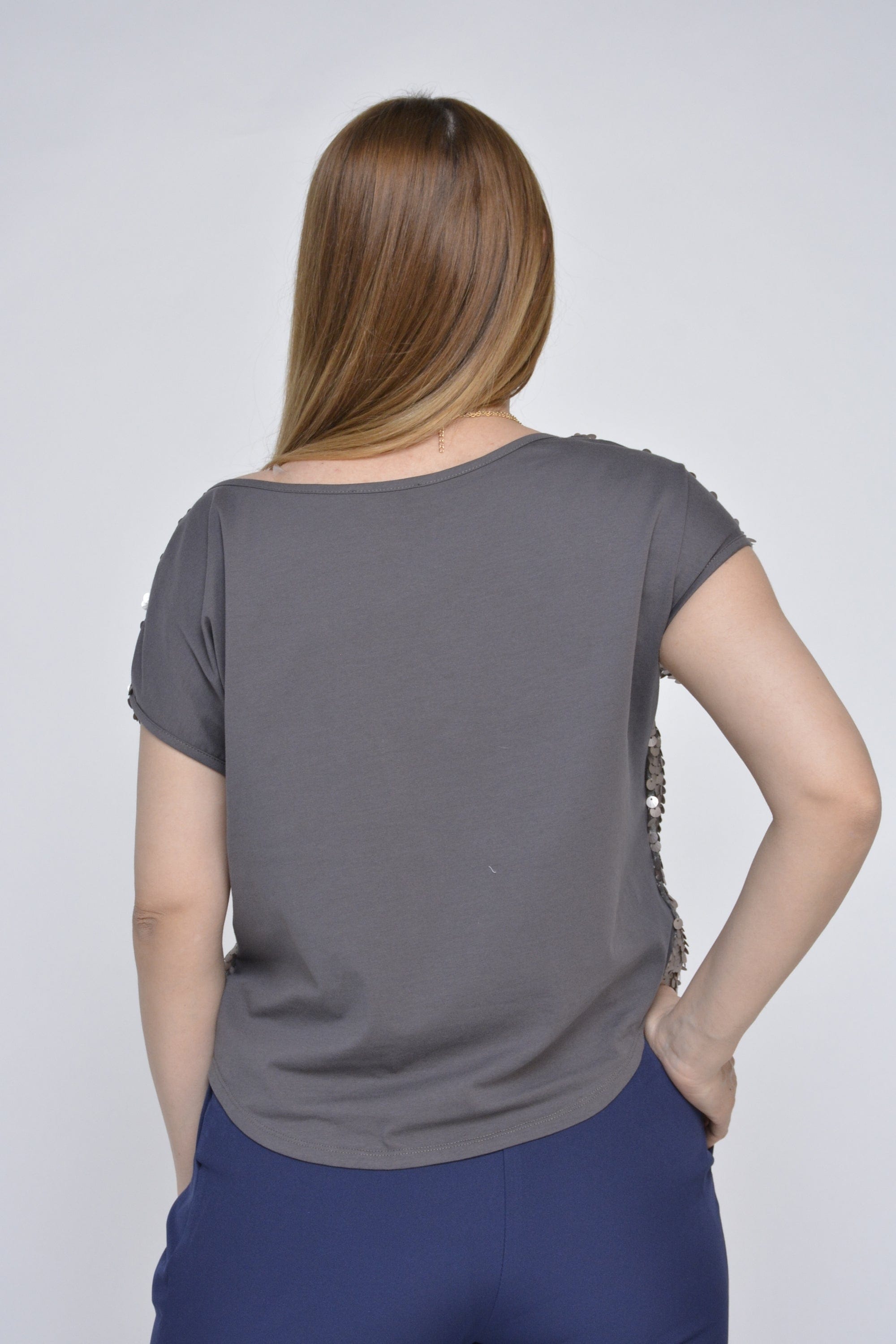 نتشي بلوزة سهرة كم قصير نسائي