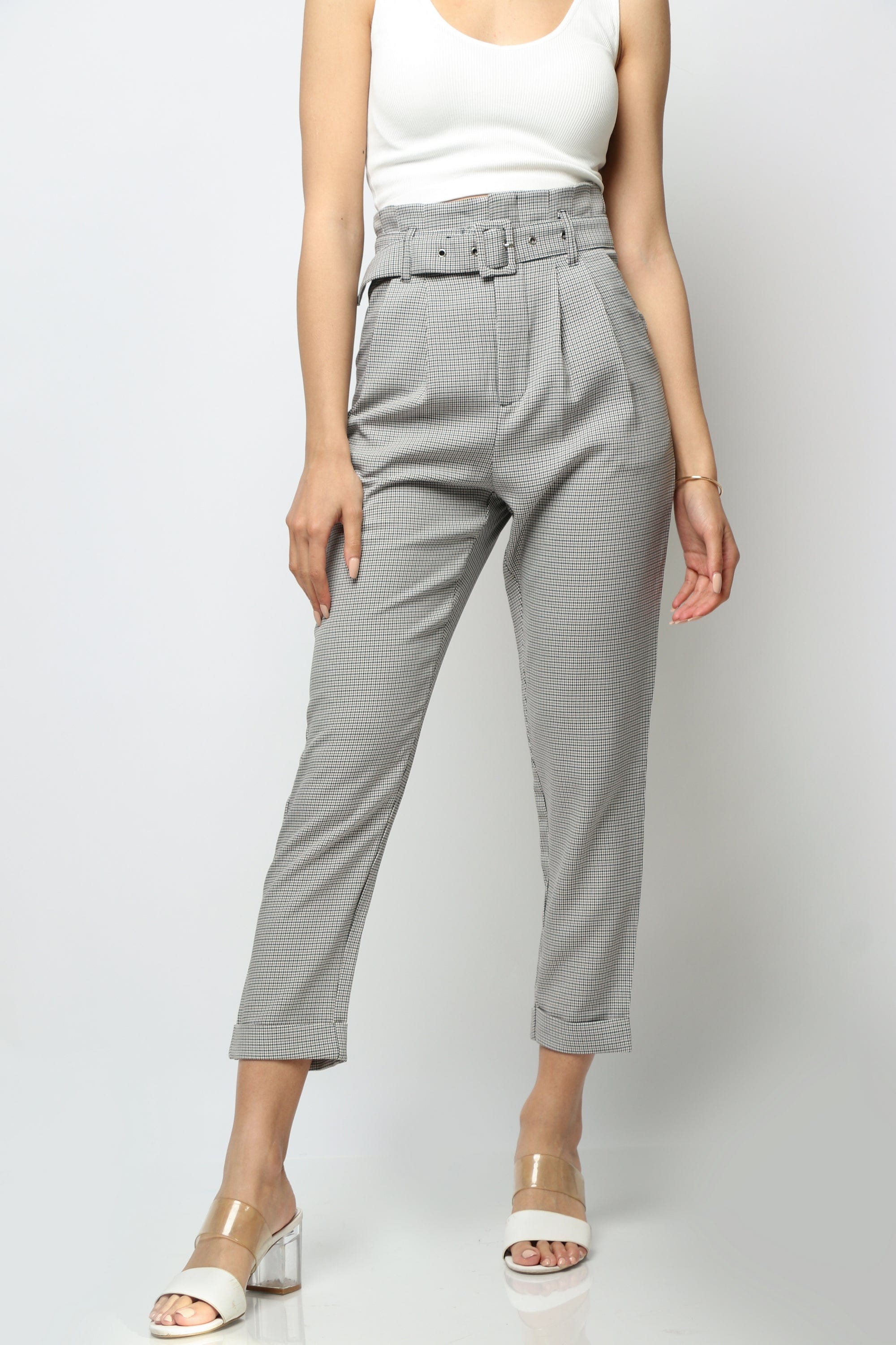 نتشي بنطلون كلاسيك هاي ويست طويل نسائي