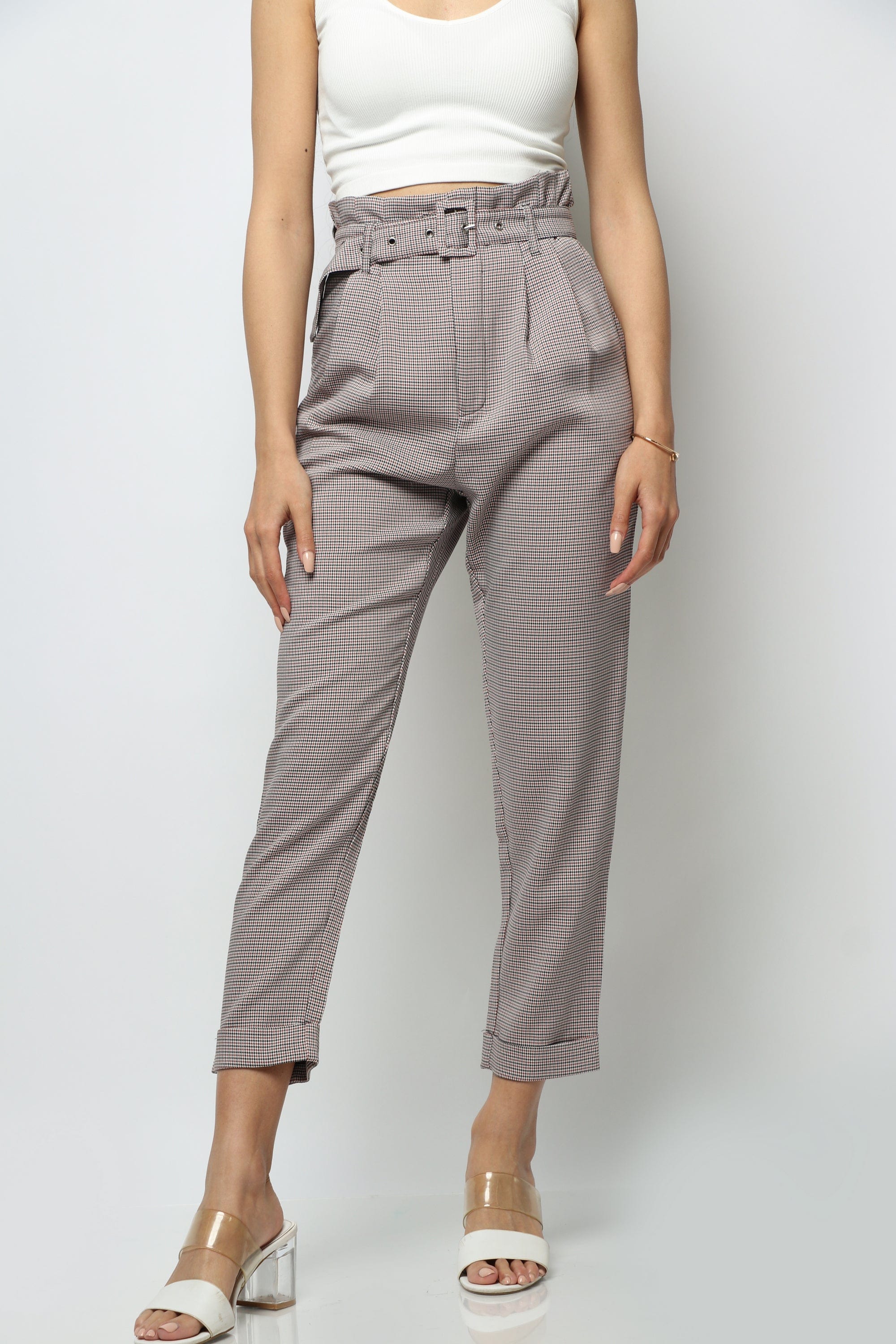 نتشي بنطلون كلاسيك هاي ويست طويل نسائي