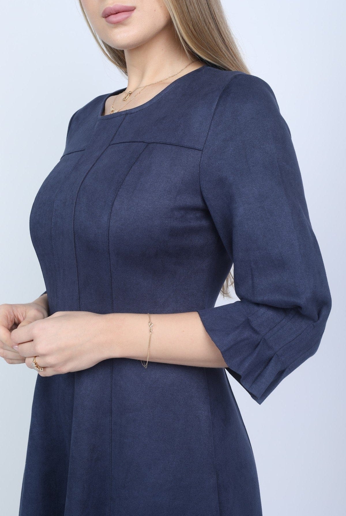 نتشي فستان مخصر ميدي كلوش 3/4 كم مكشكش