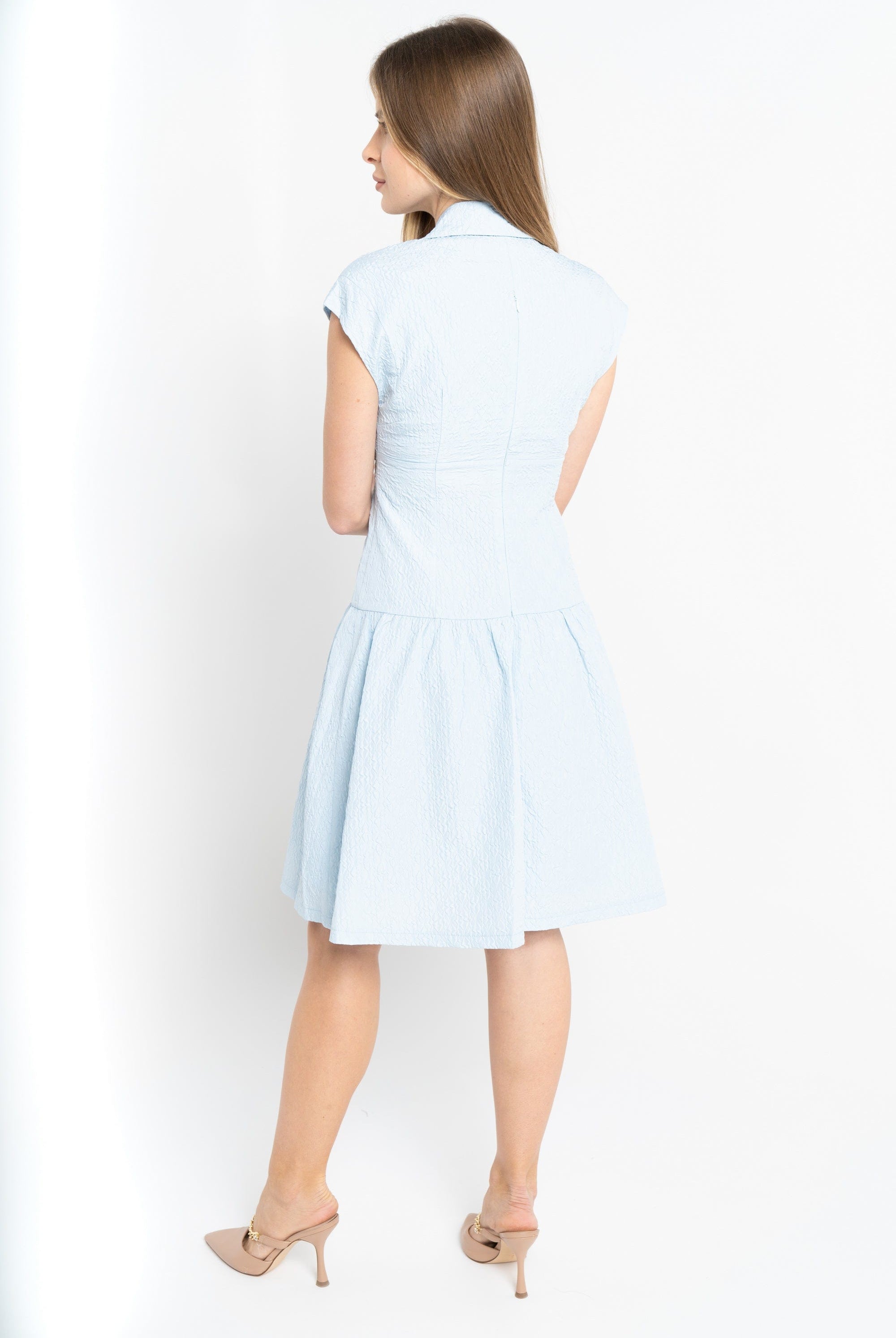 نتشي فستان قصير مخصر كم قصير نسائي