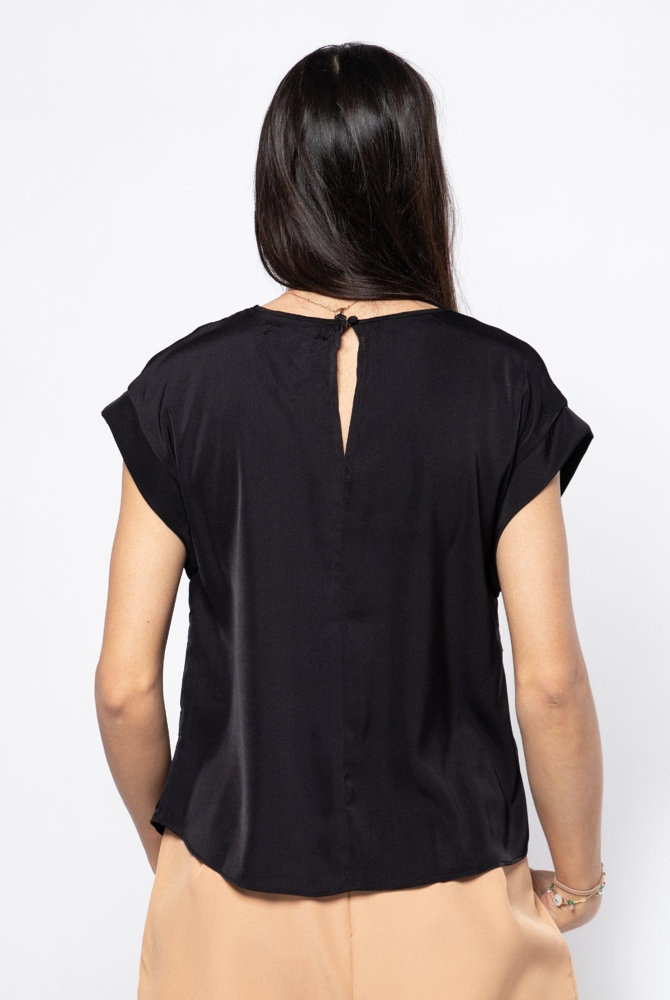 نتشي بلوزة رسمية مزينة بالدانتيل بأكتاف شيفون نسائي