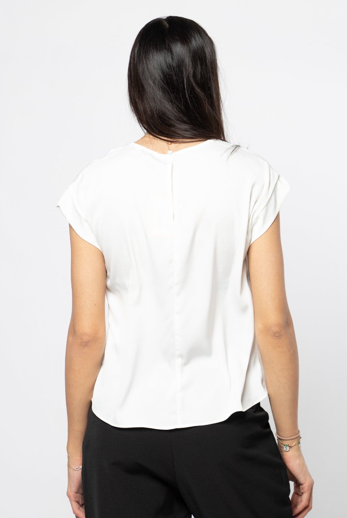 نتشي بلوزة رسمية مزينة بالدانتيل بأكتاف شيفون نسائي