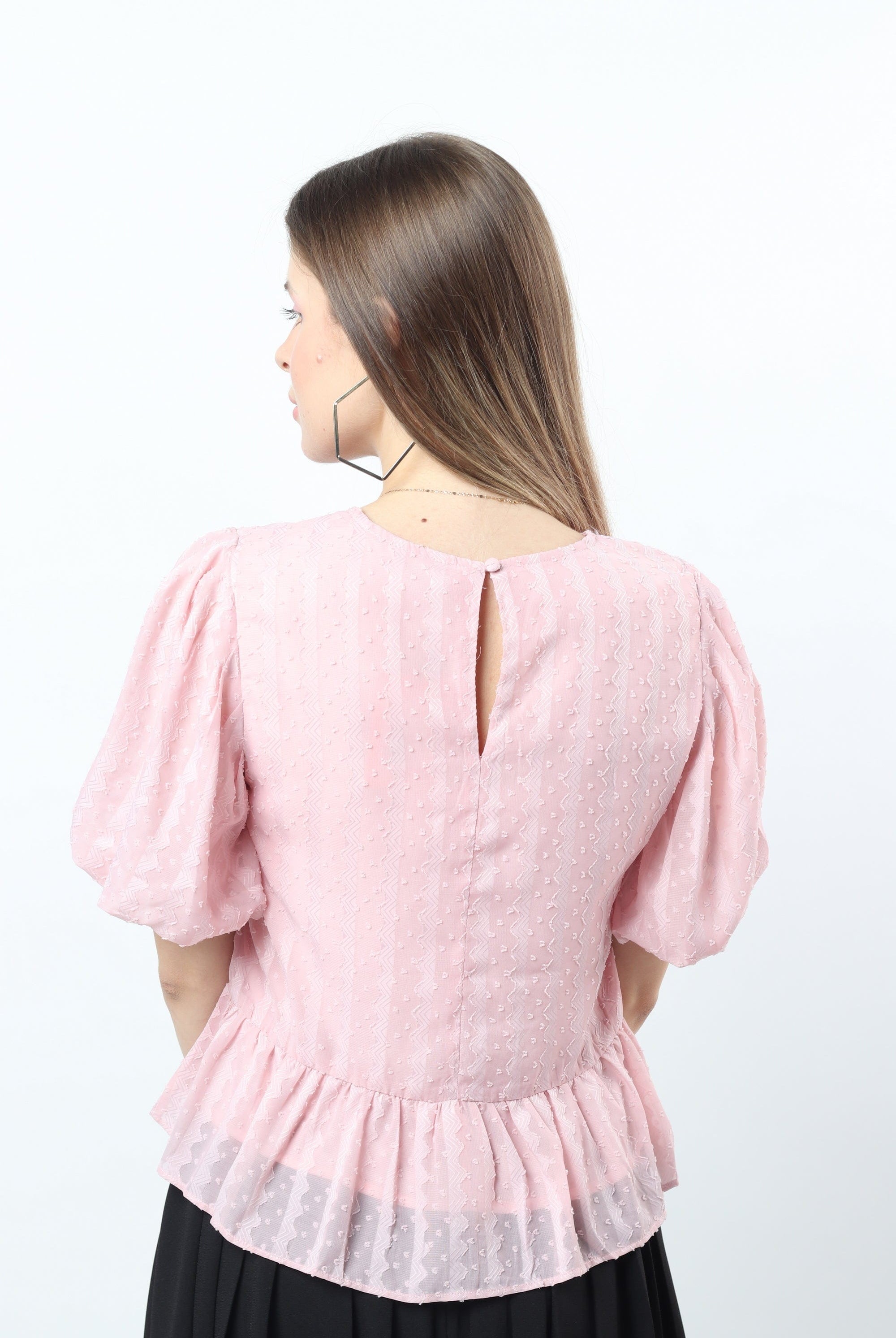 نتشي بلوزة كم منفوخ نص كم نسائية