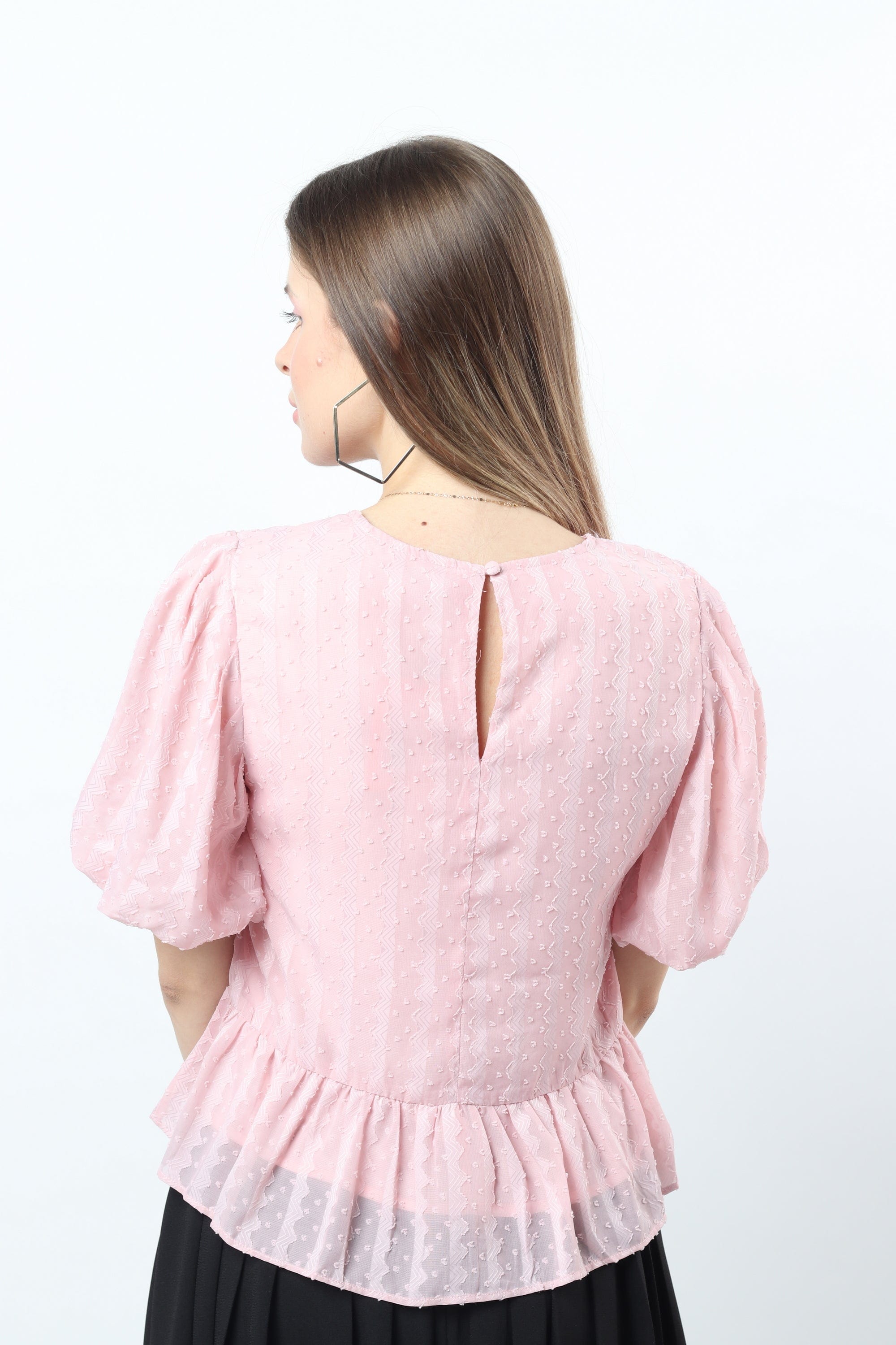 نتشي بلوزة كم منفوخ نص كم نسائية