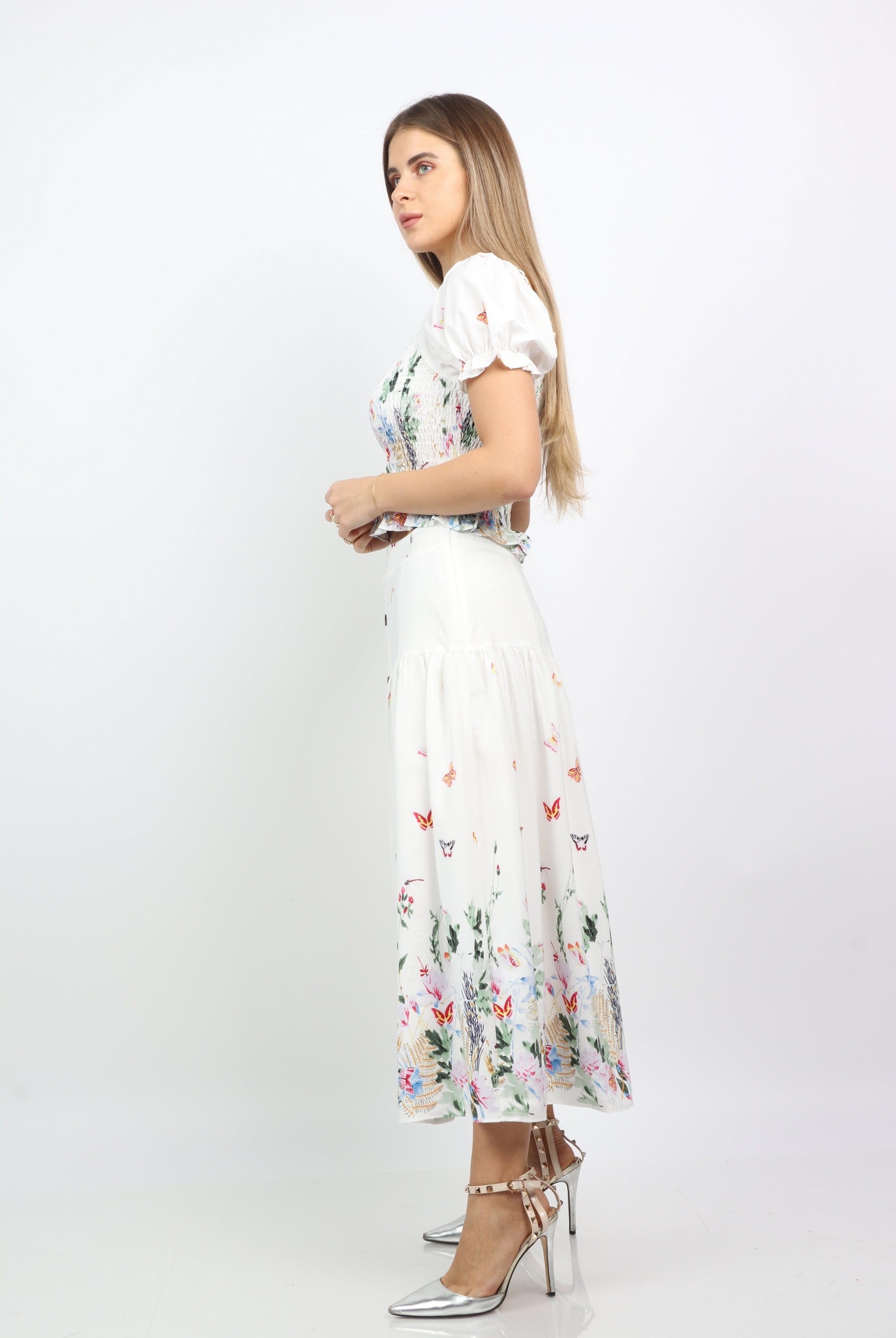 نتشي بلوزة مشجرة نص كم نسائية