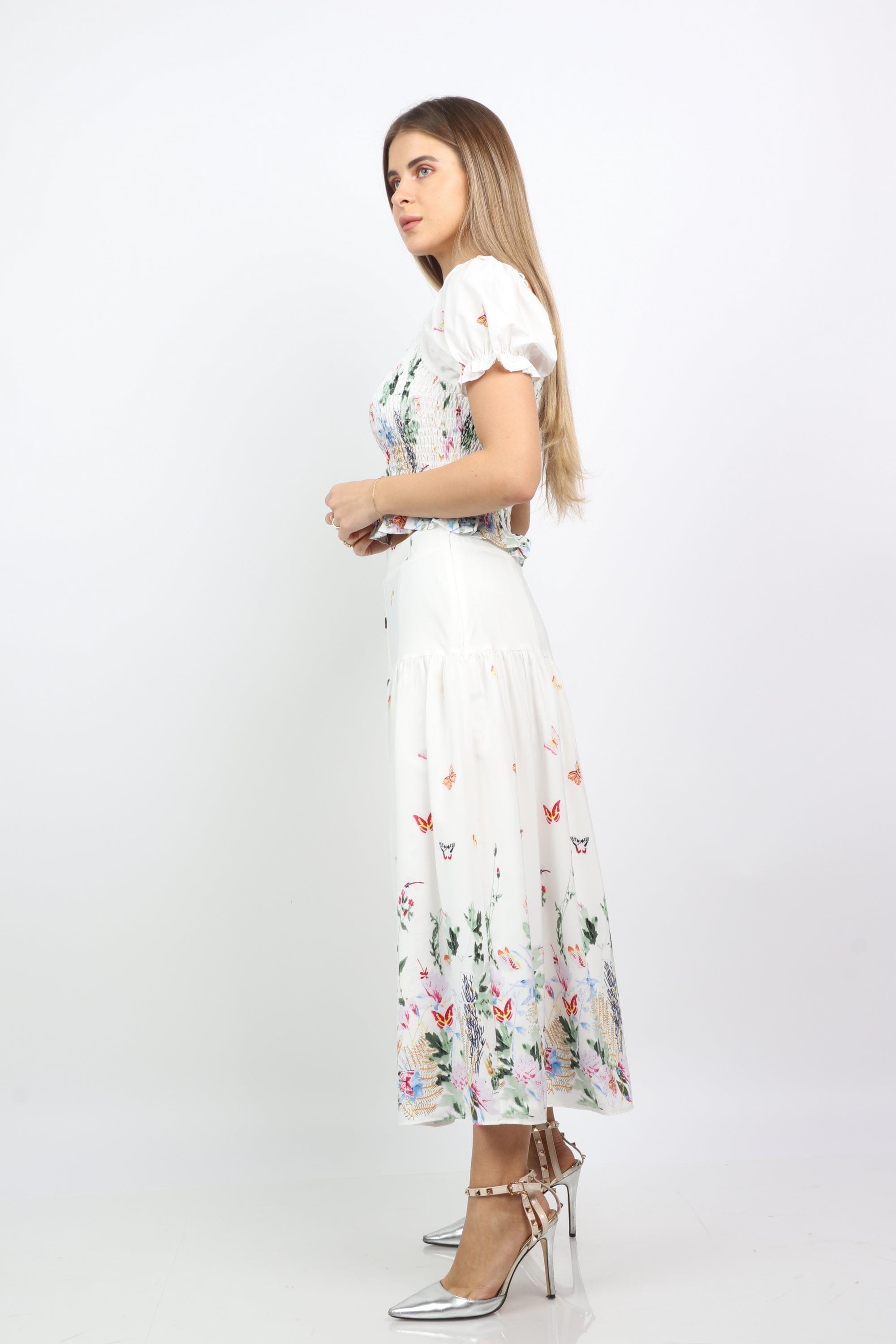 نتشي بلوزة مشجرة نص كم نسائية