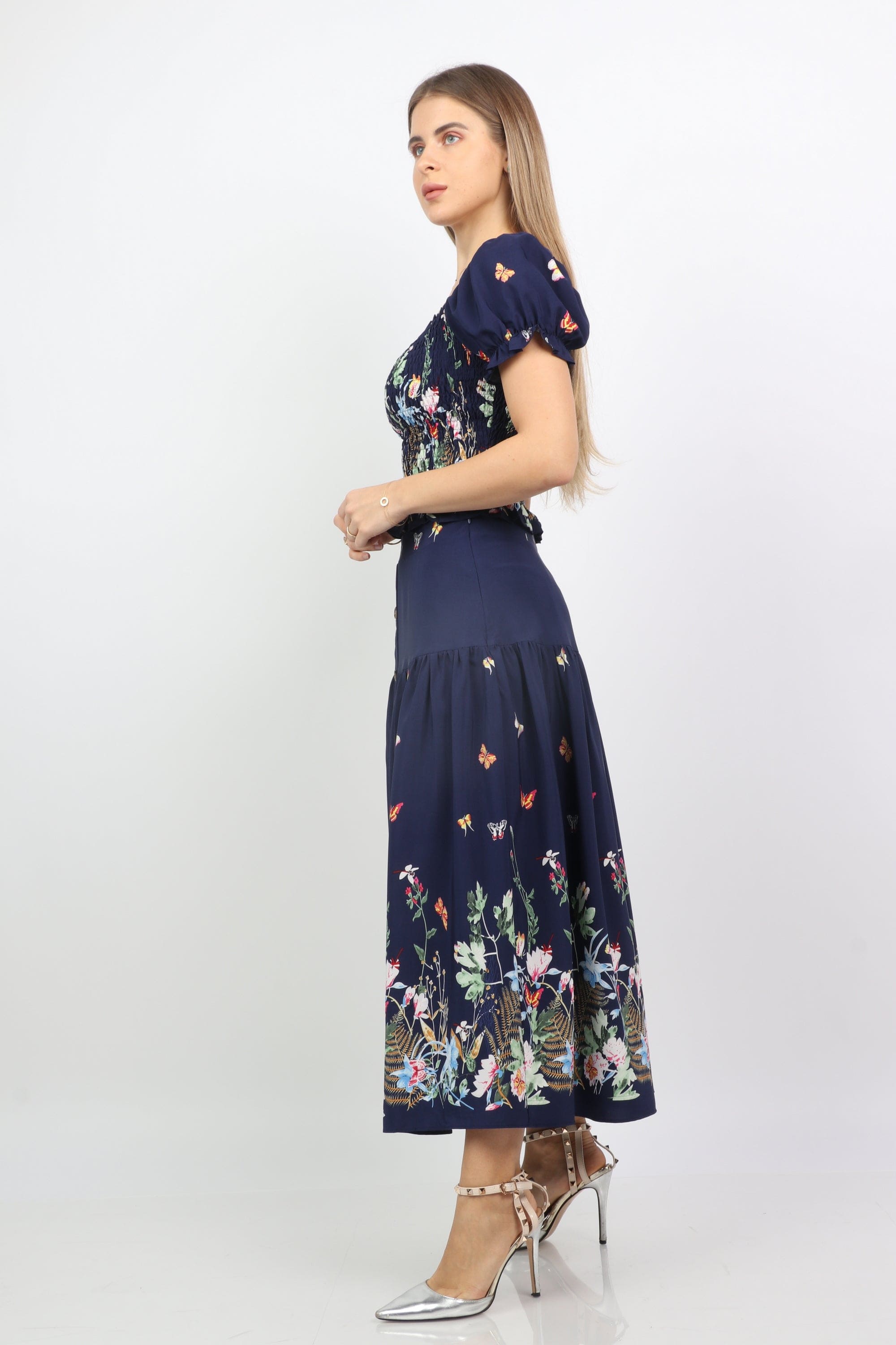 نتشي بلوزة مشجرة نص كم نسائية