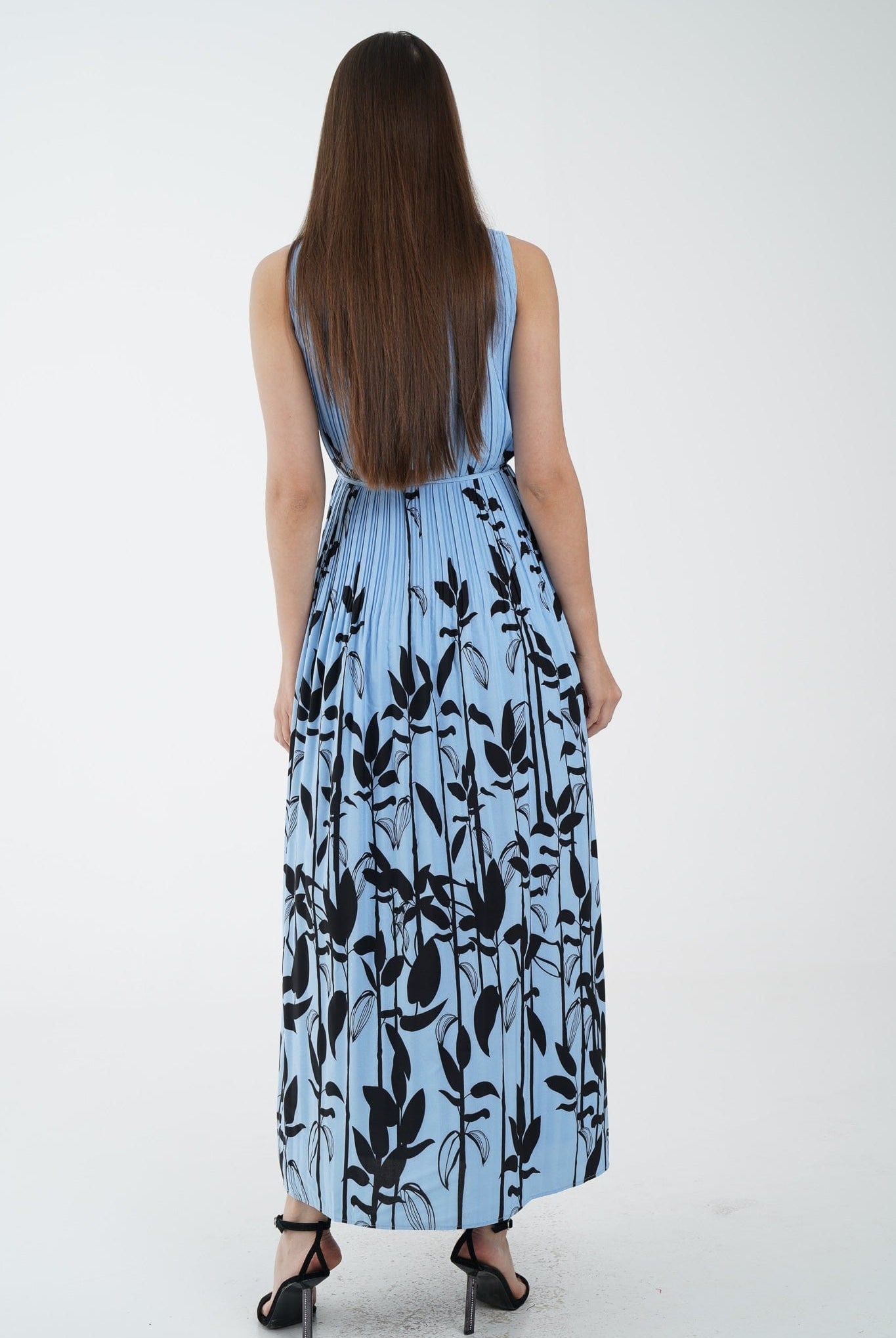 نتشي فستان ماكسي مشجر من أسفل كت نسائي