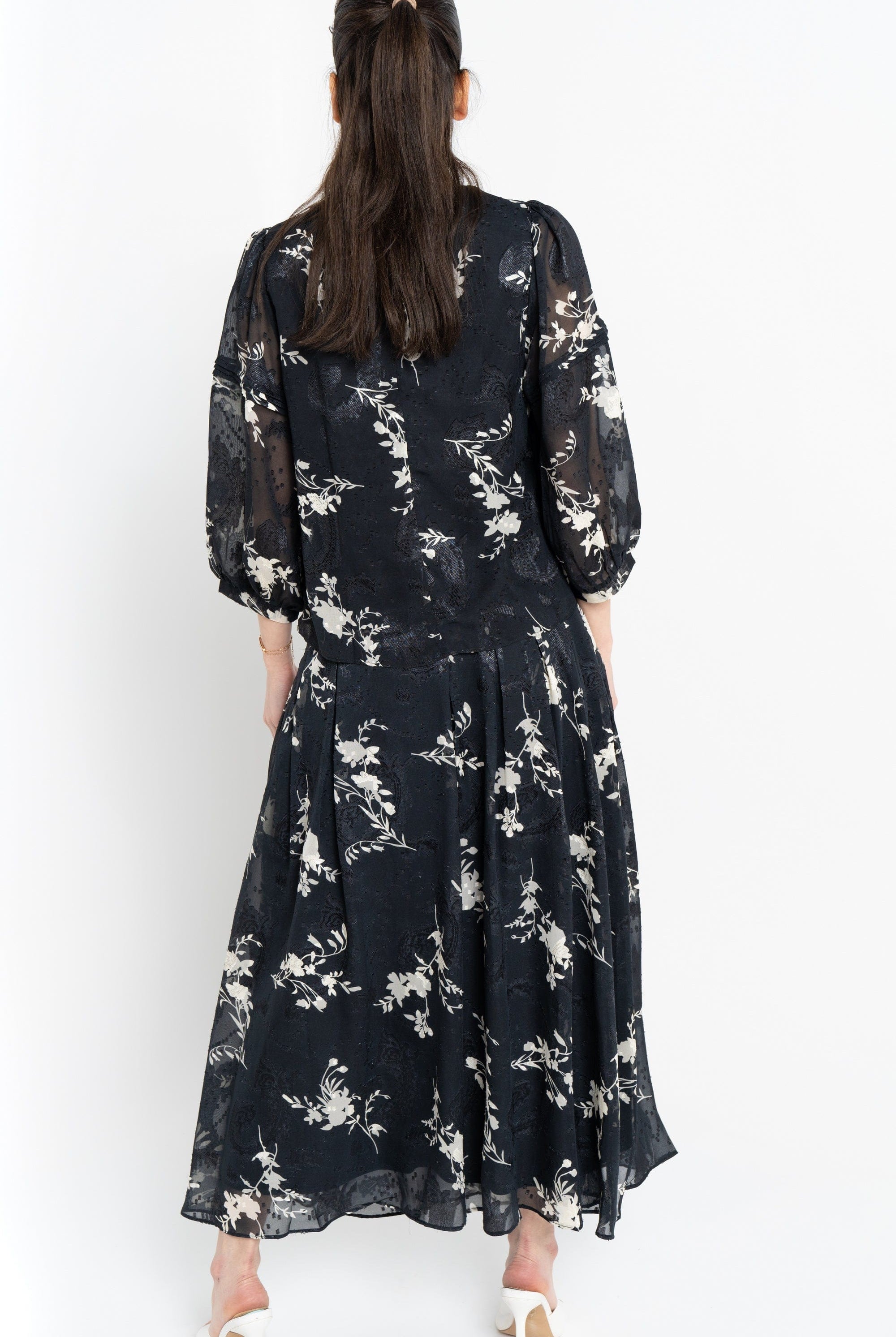 نتشي تنورة ميدي مشجرة كلوش نسائي