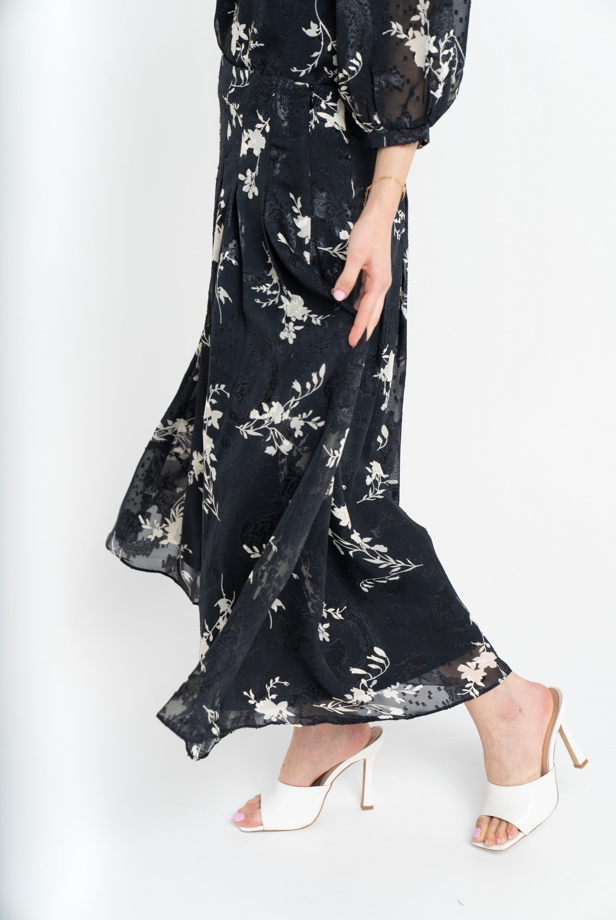 نتشي تنورة ميدي مشجرة كلوش نسائي