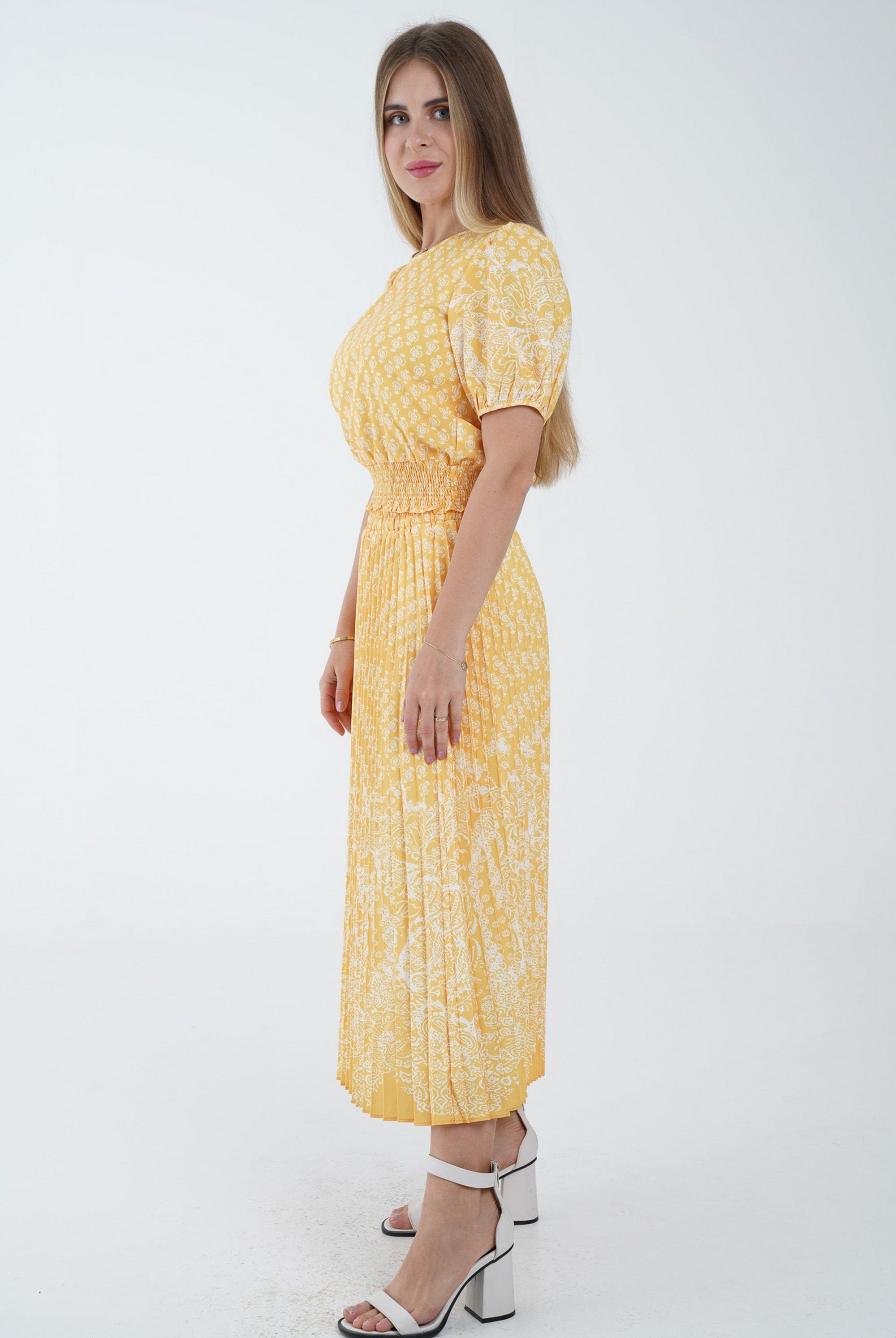 نتشي تنورة ميدي منقوشة بليسيه نسائي