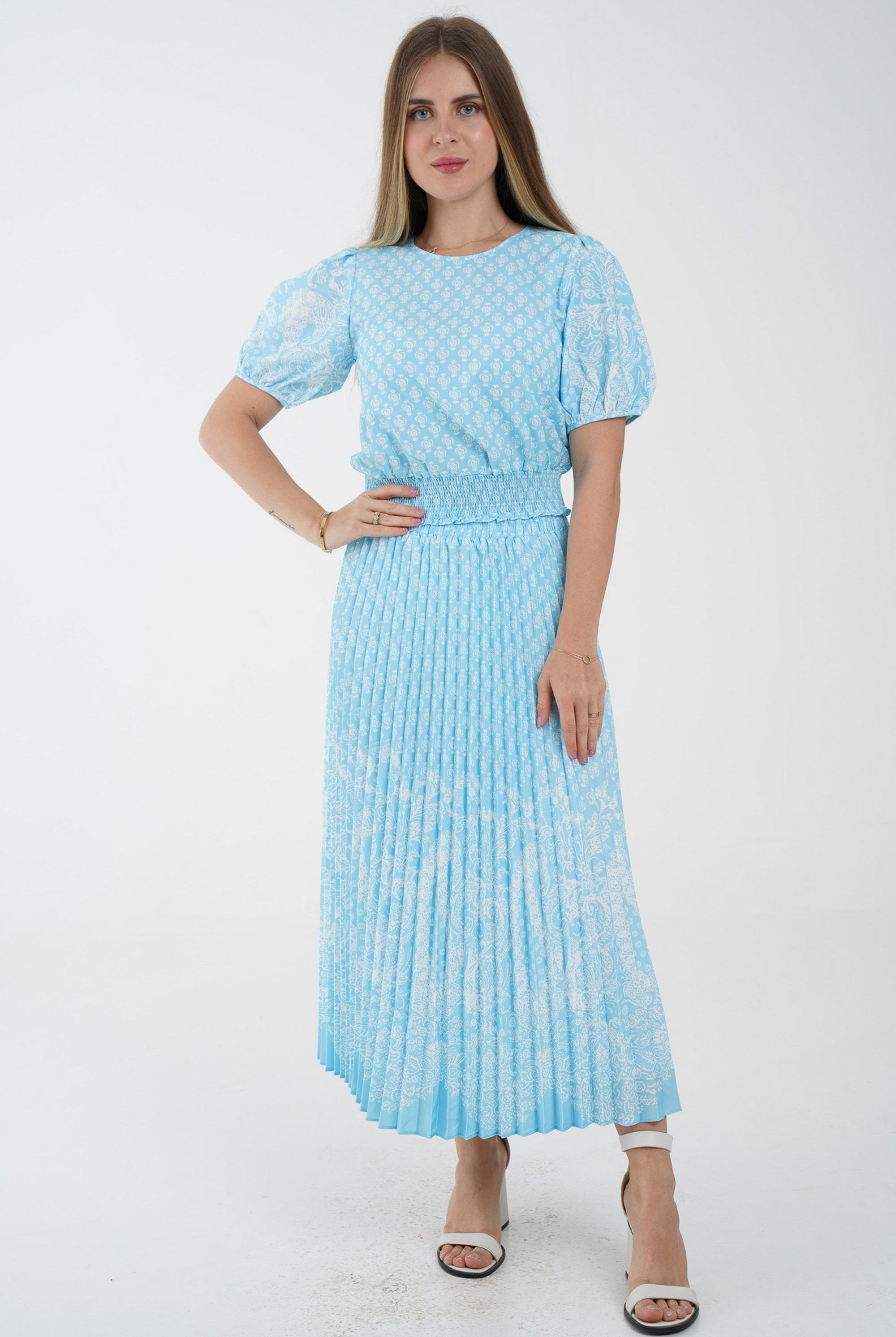 نتشي تنورة ميدي منقوشة بليسيه نسائي