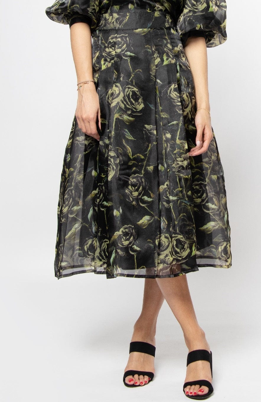 نتشي تنورة ميدي شيفون مشجرة طبقات