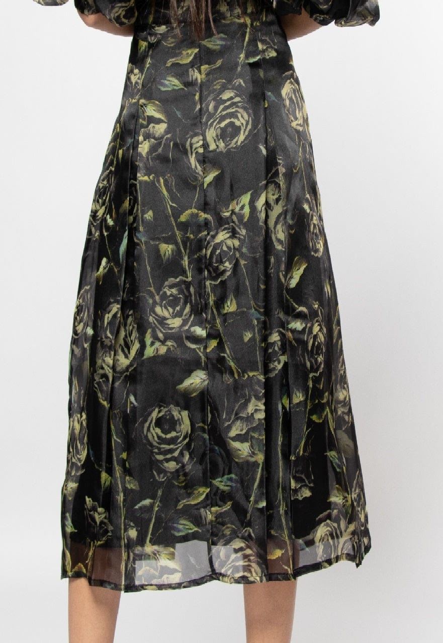 نتشي تنورة ميدي شيفون مشجرة طبقات