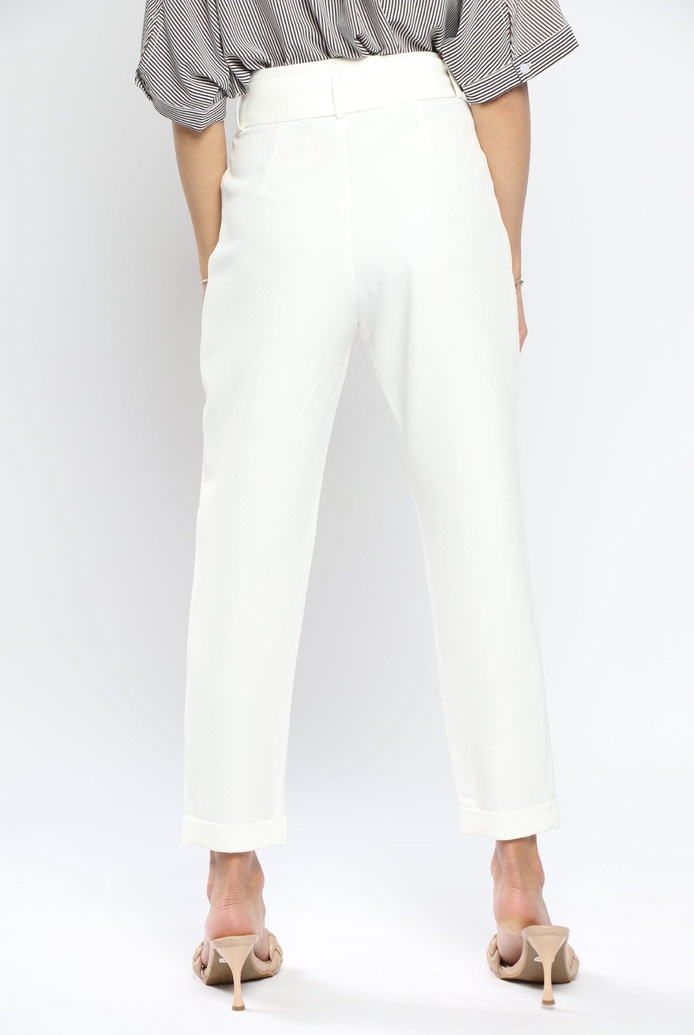 نتشي بنطلون رسمي بحزام كبير طويل نسائي