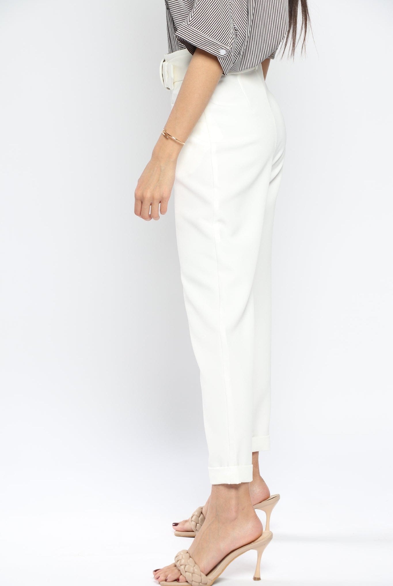 نتشي بنطلون رسمي بحزام كبير طويل نسائي