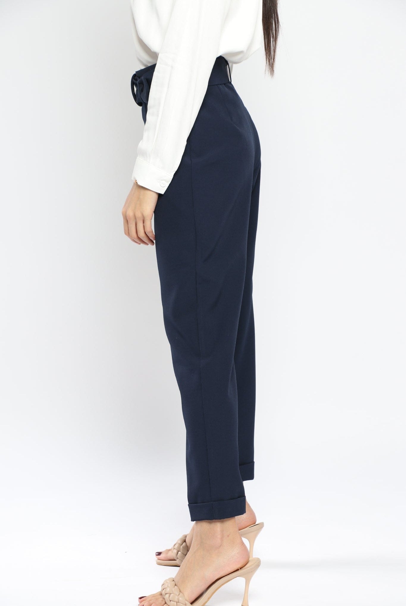 نتشي بنطلون رسمي بحزام كبير طويل نسائي