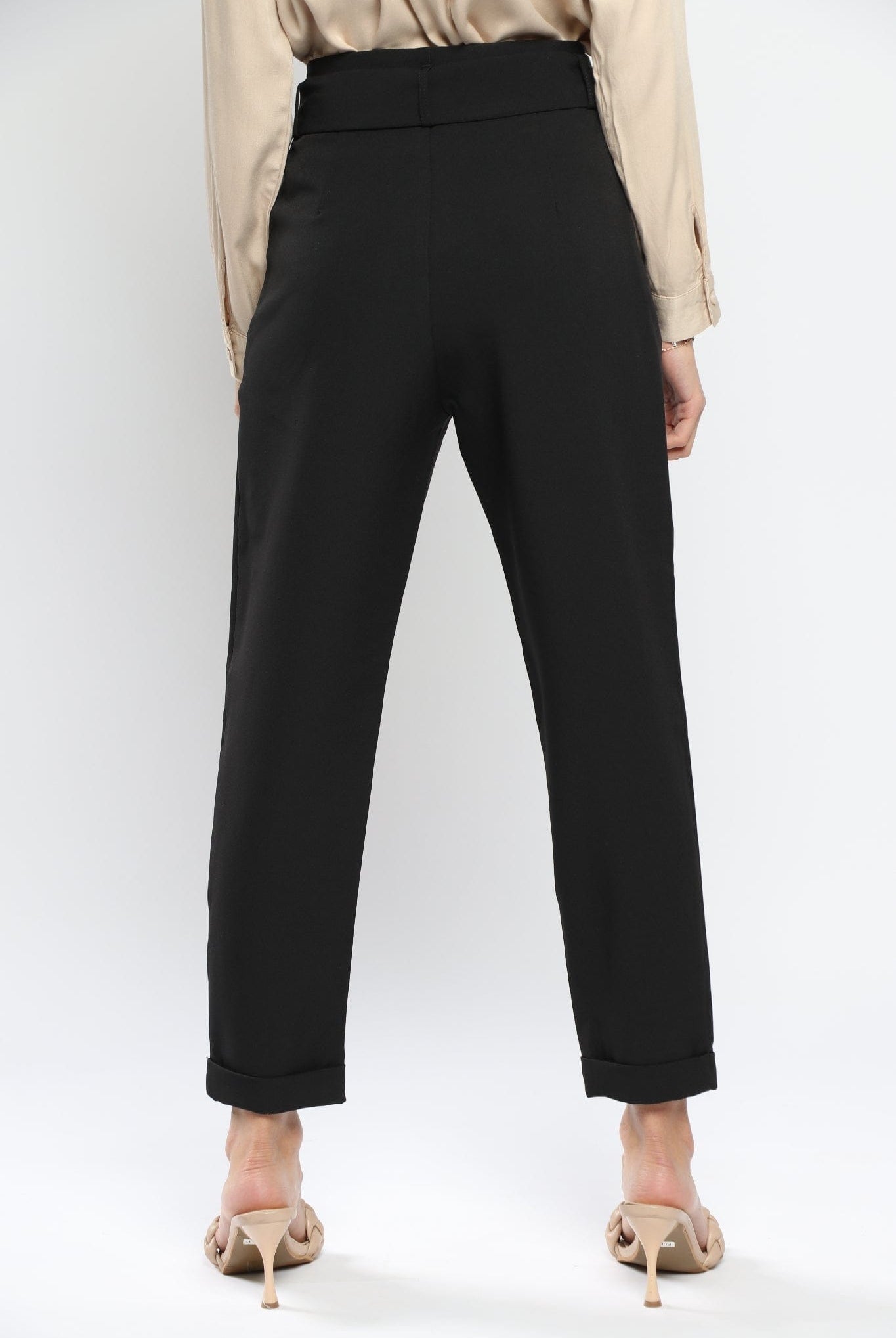 نتشي بنطلون رسمي بحزام كبير طويل نسائي