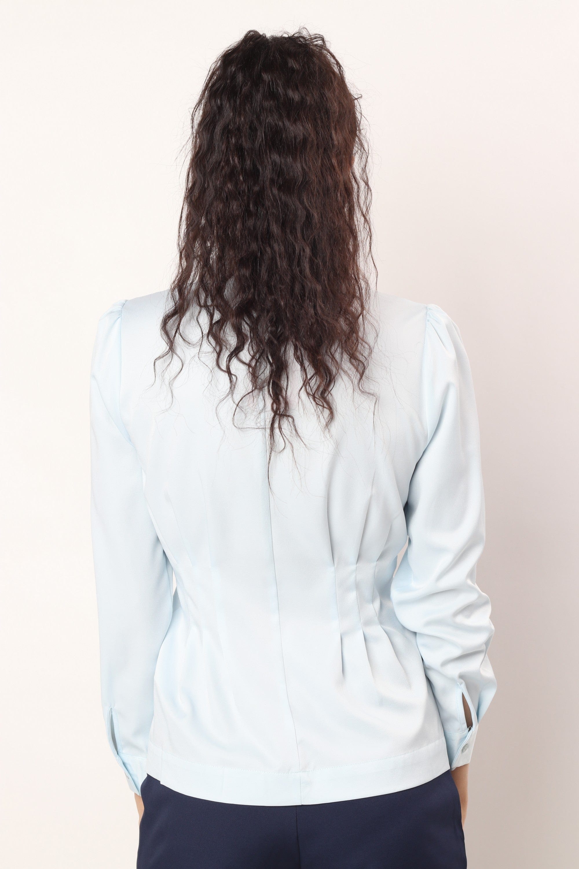 نتشي قميص بخصر مزموم كم طويل نسائي