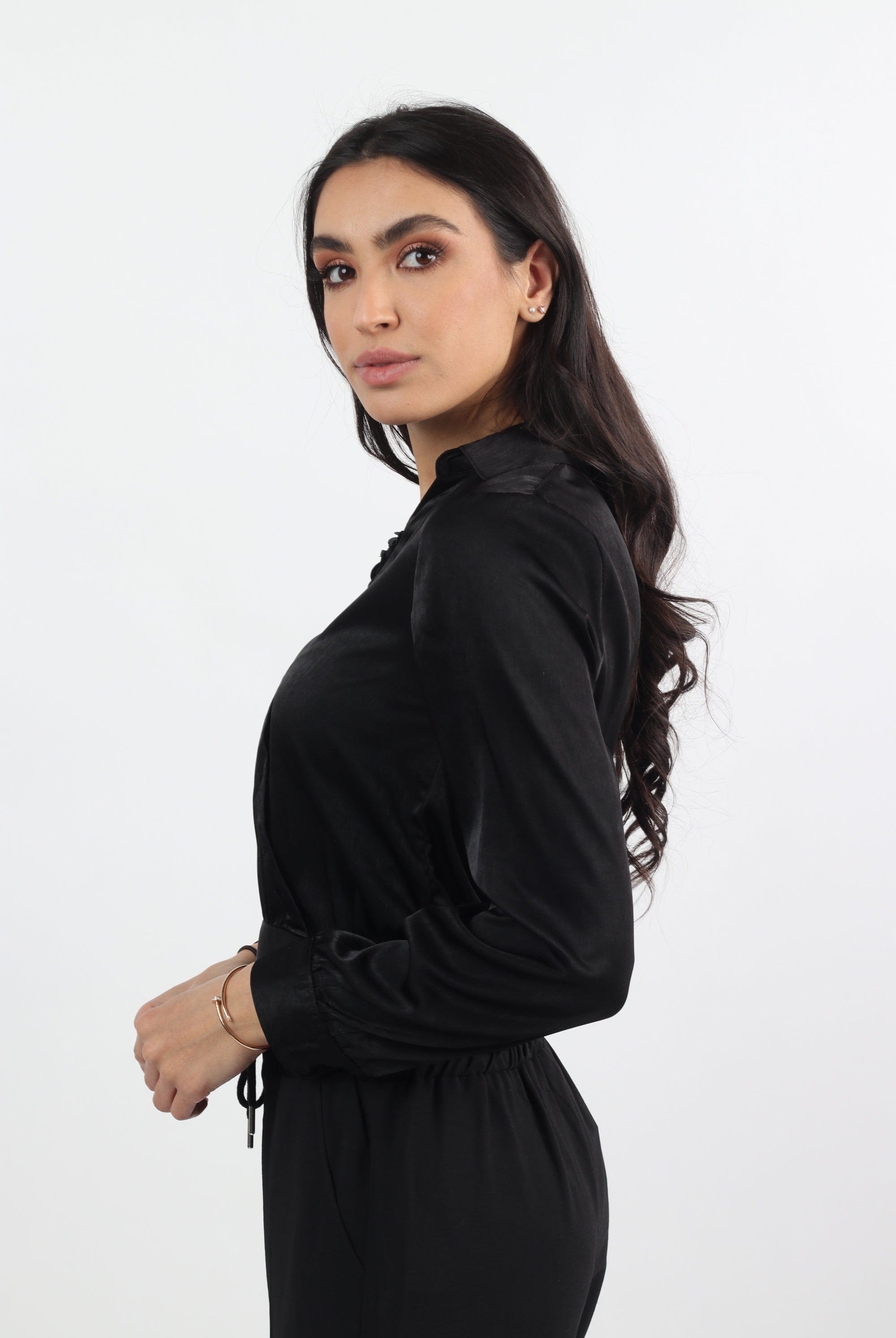 نتشي بلوزة سبعة مفتوحة كم طويل مع وردة نسائي