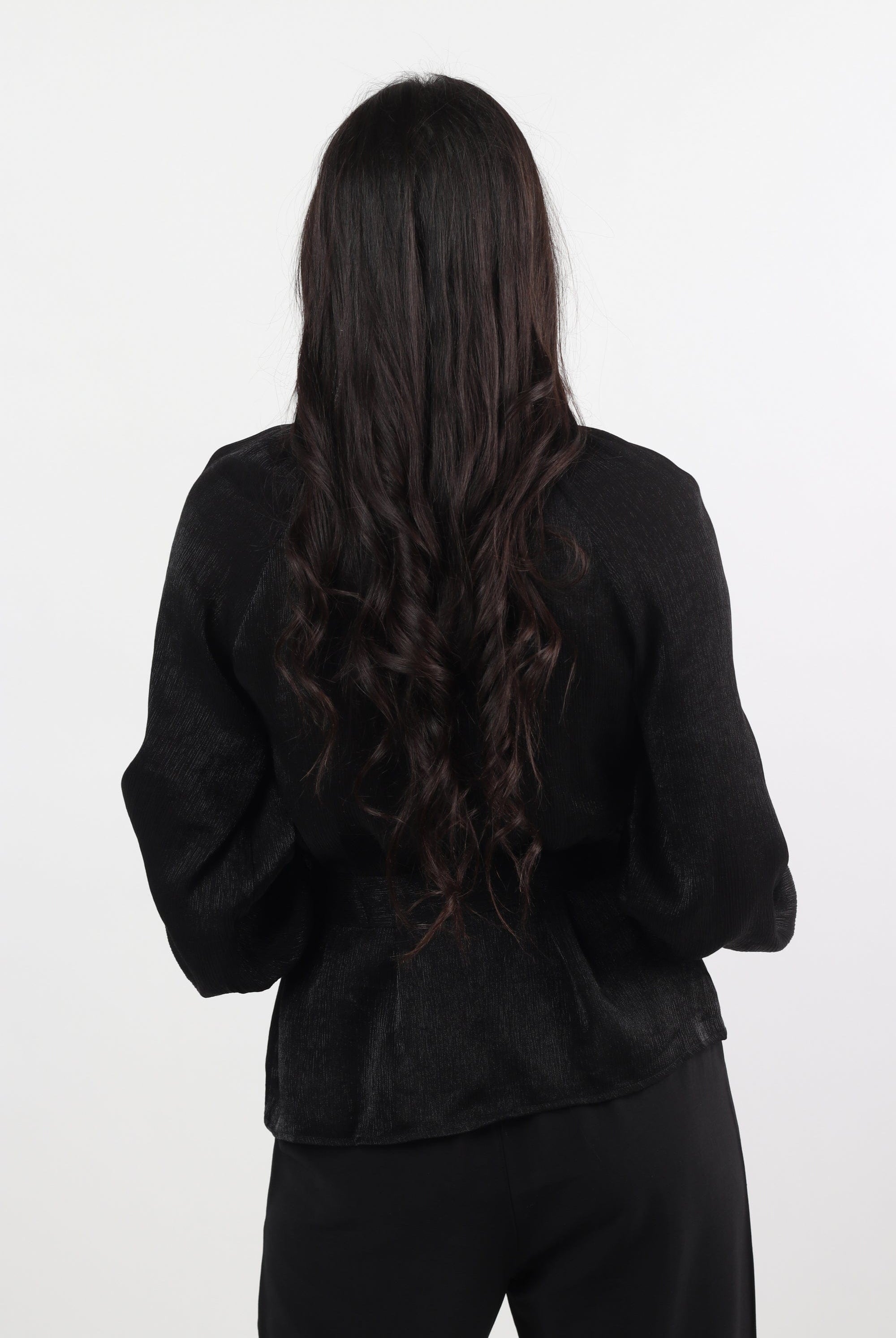 نتشي بلوزة سهرة برباط على الخصر كم طويل منفوخ نسائي