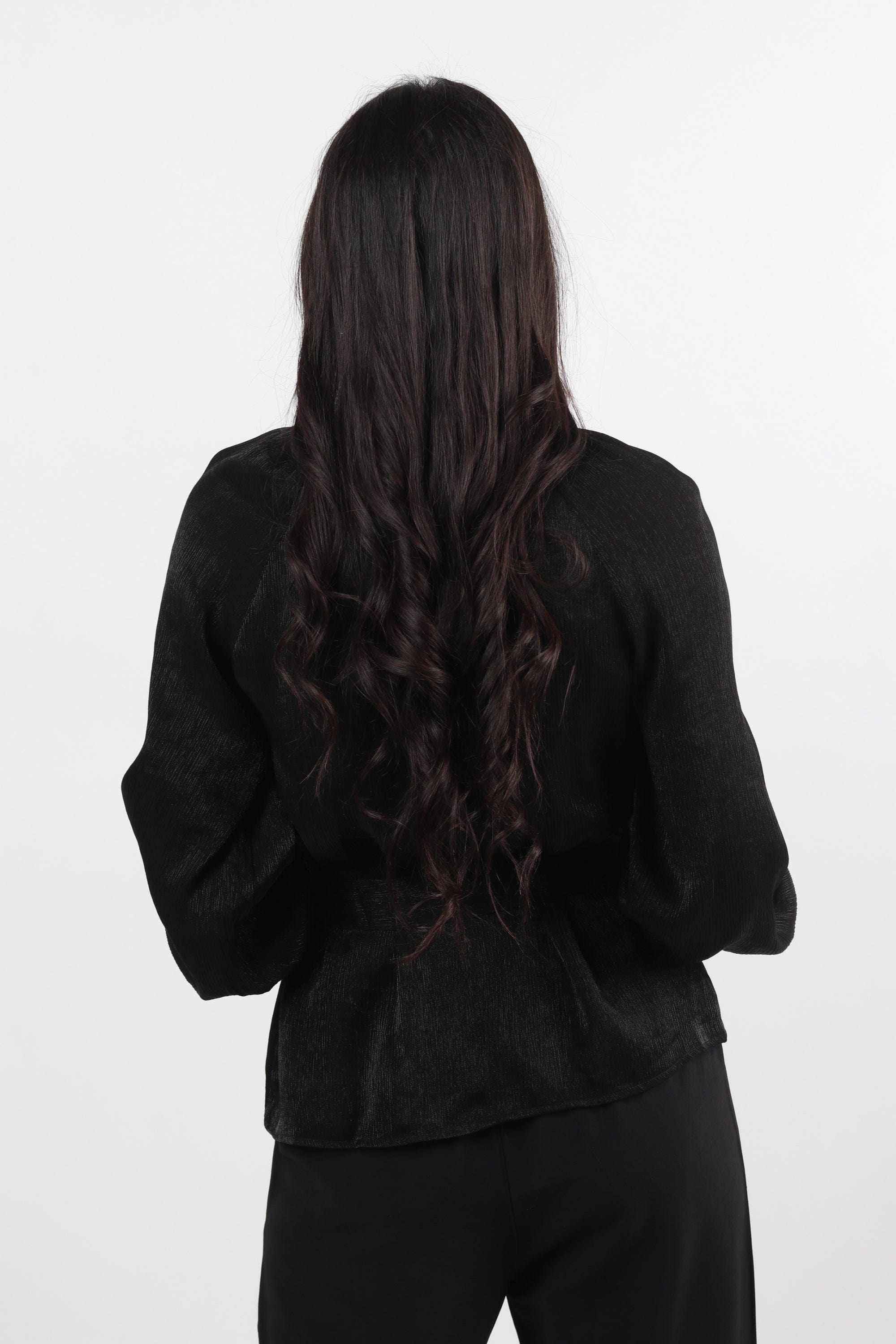 نتشي بلوزة سهرة برباط على الخصر كم طويل منفوخ نسائي