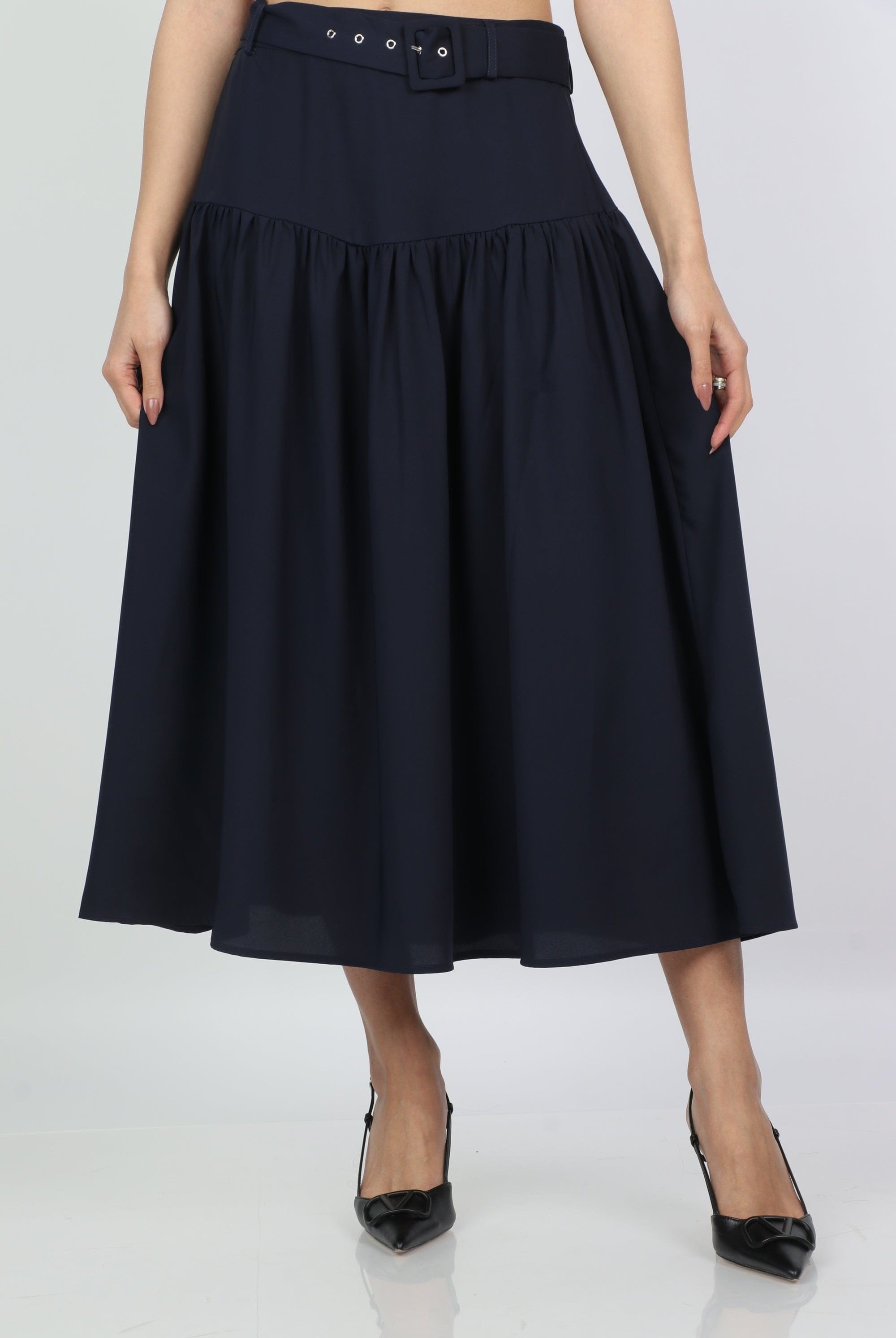 نتشي تنورة ميدي نسائية بكسرات