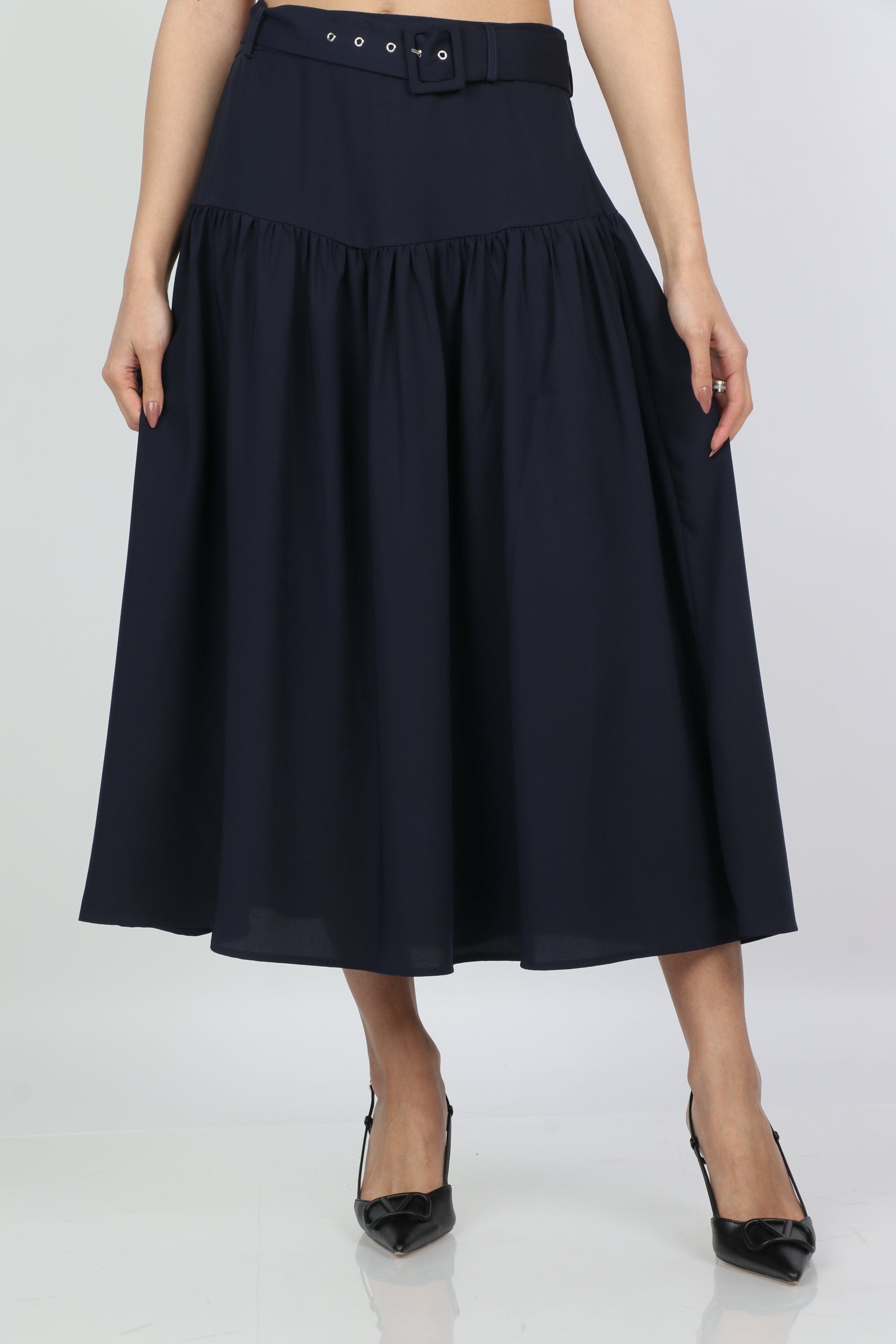 نتشي تنورة ميدي نسائية بكسرات