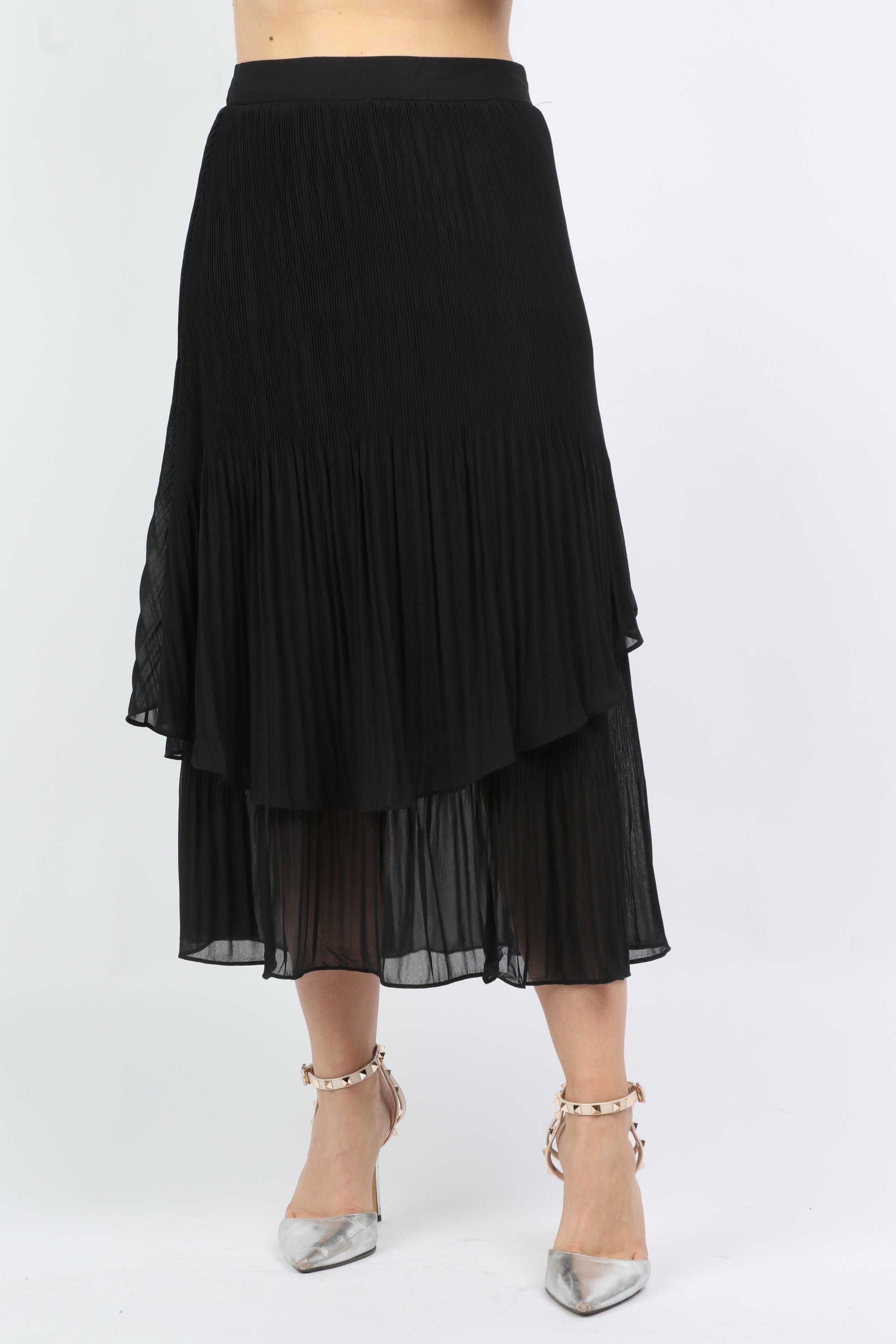 نتشي تنورة طبقات نسائية شيفون