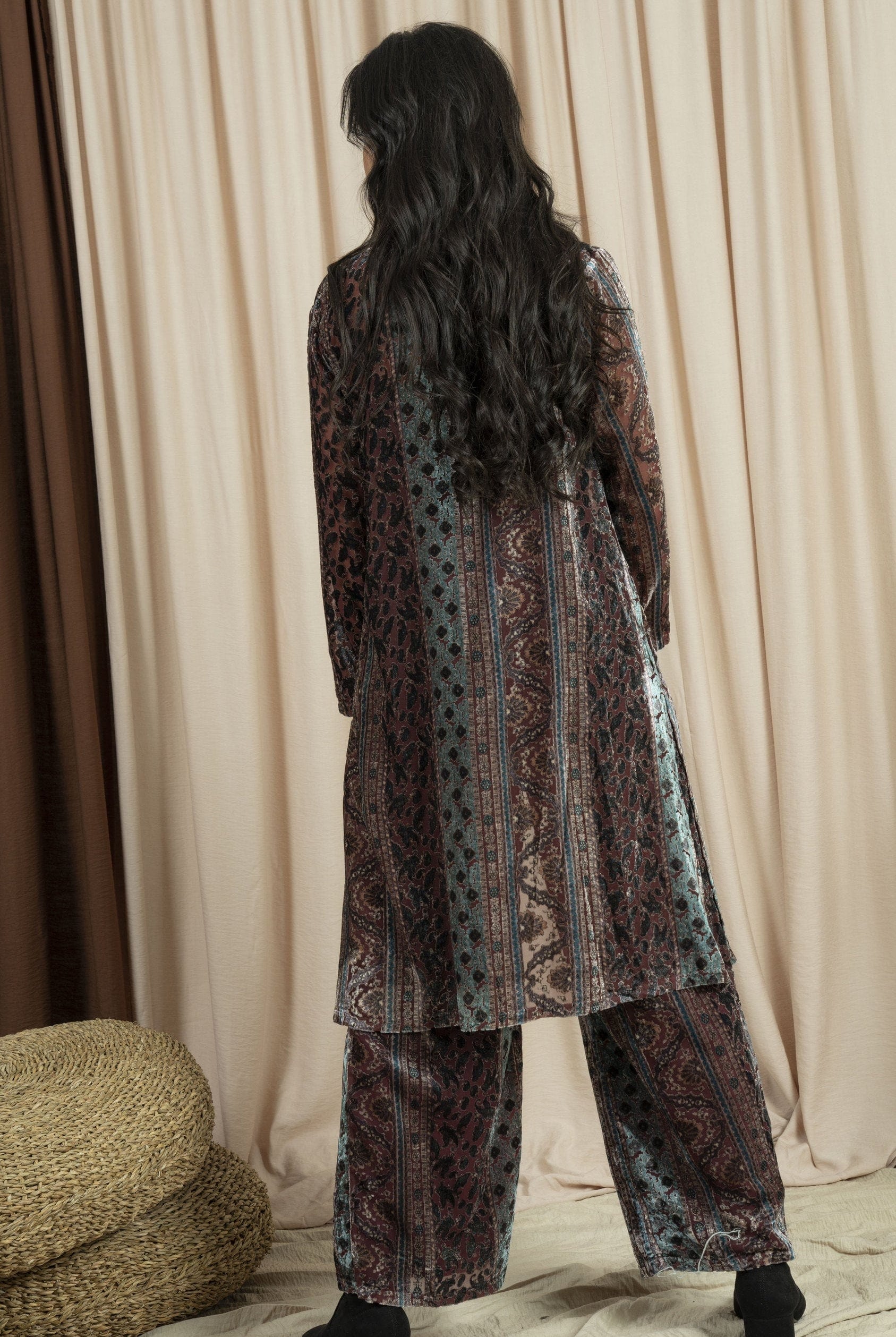 نتشي كارديجان صيفي طويل منقوش نسائي