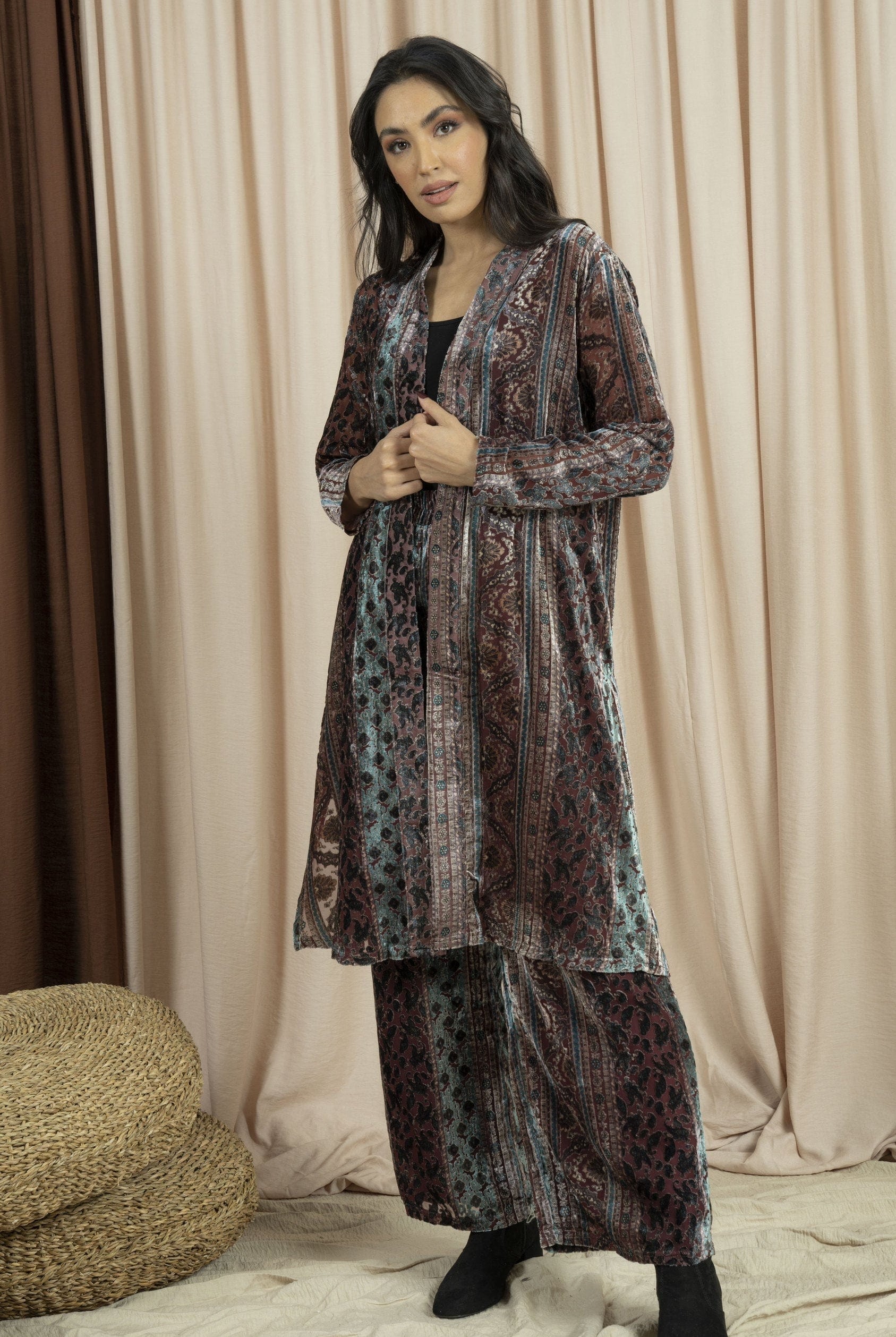 نتشي كارديجان صيفي طويل منقوش نسائي