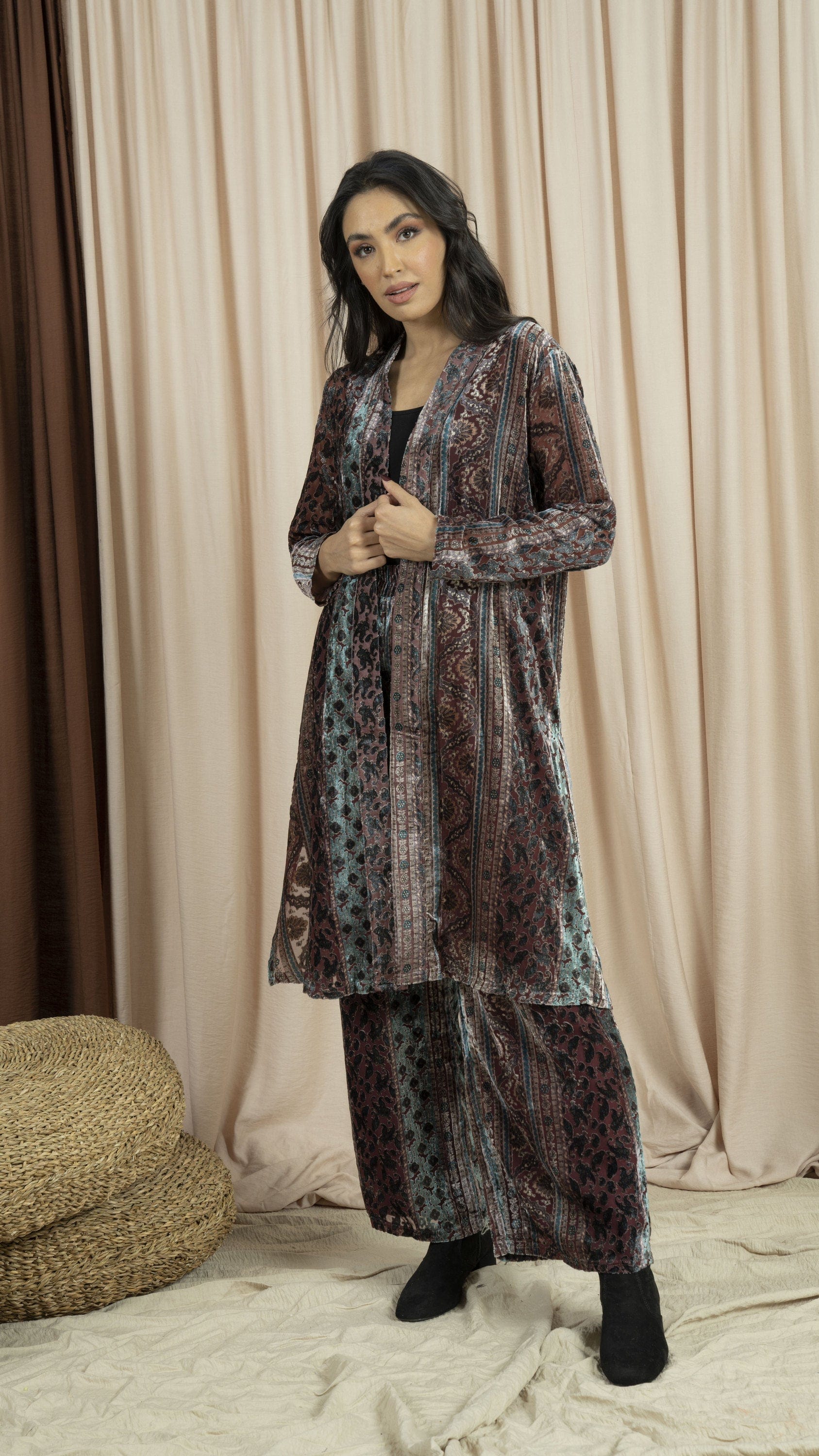 نتشي كارديجان صيفي طويل منقوش نسائي