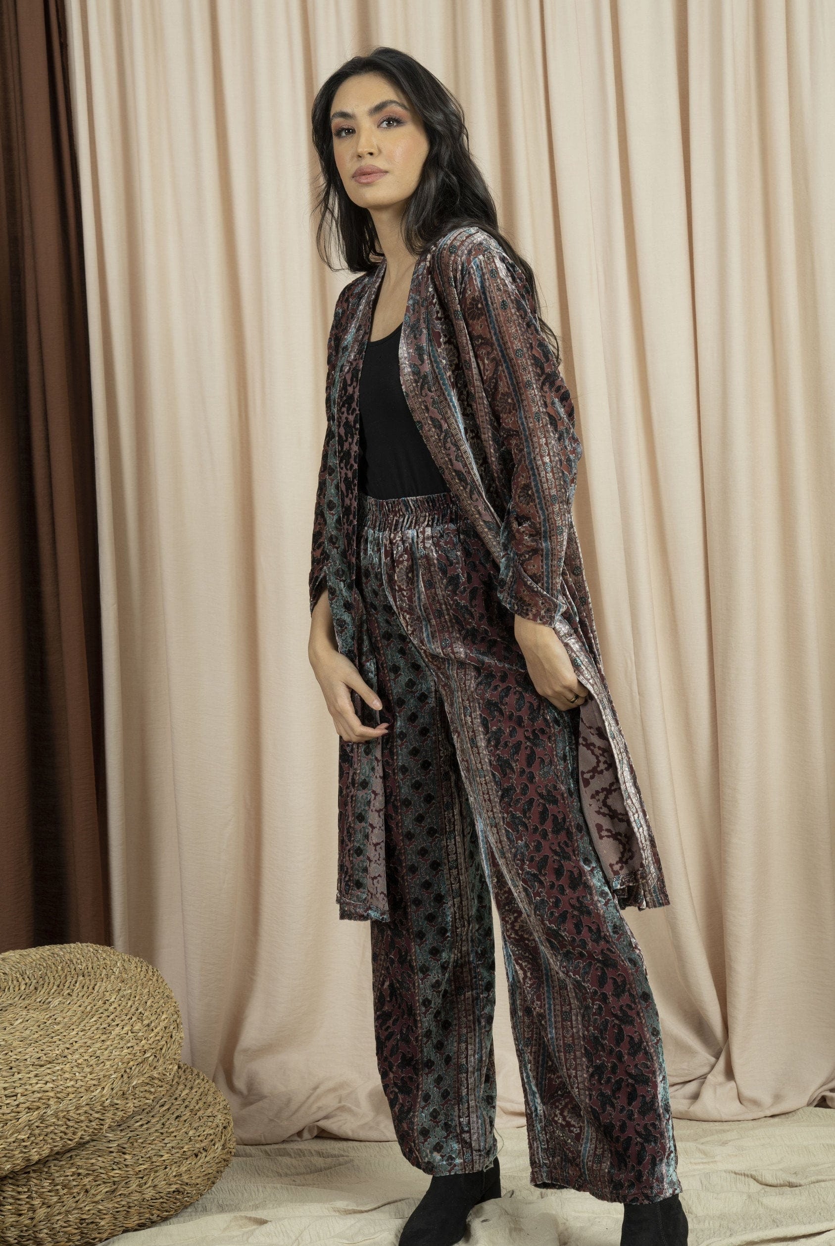 نتشي كارديجان صيفي طويل منقوش نسائي