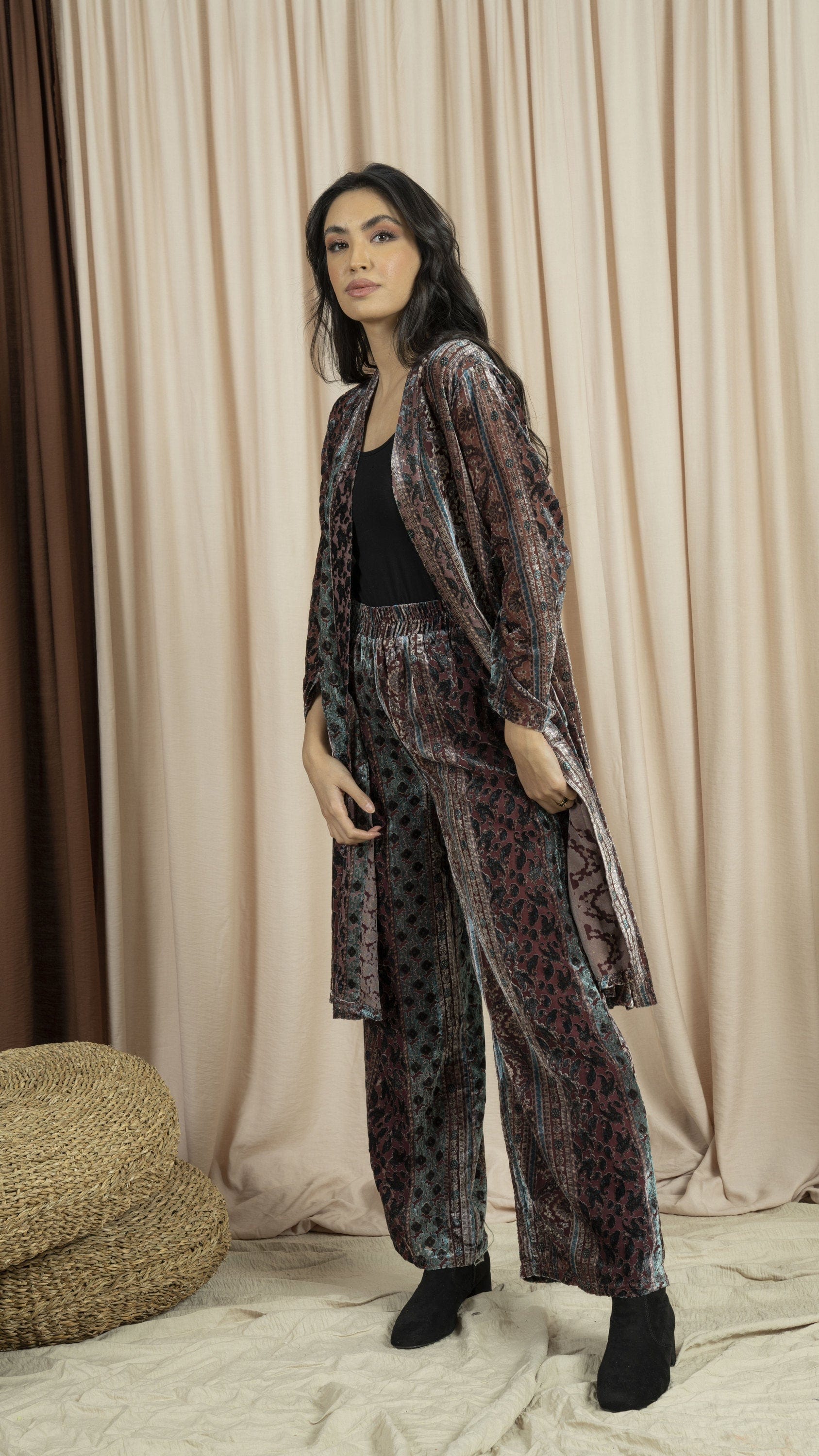 نتشي كارديجان صيفي طويل منقوش نسائي