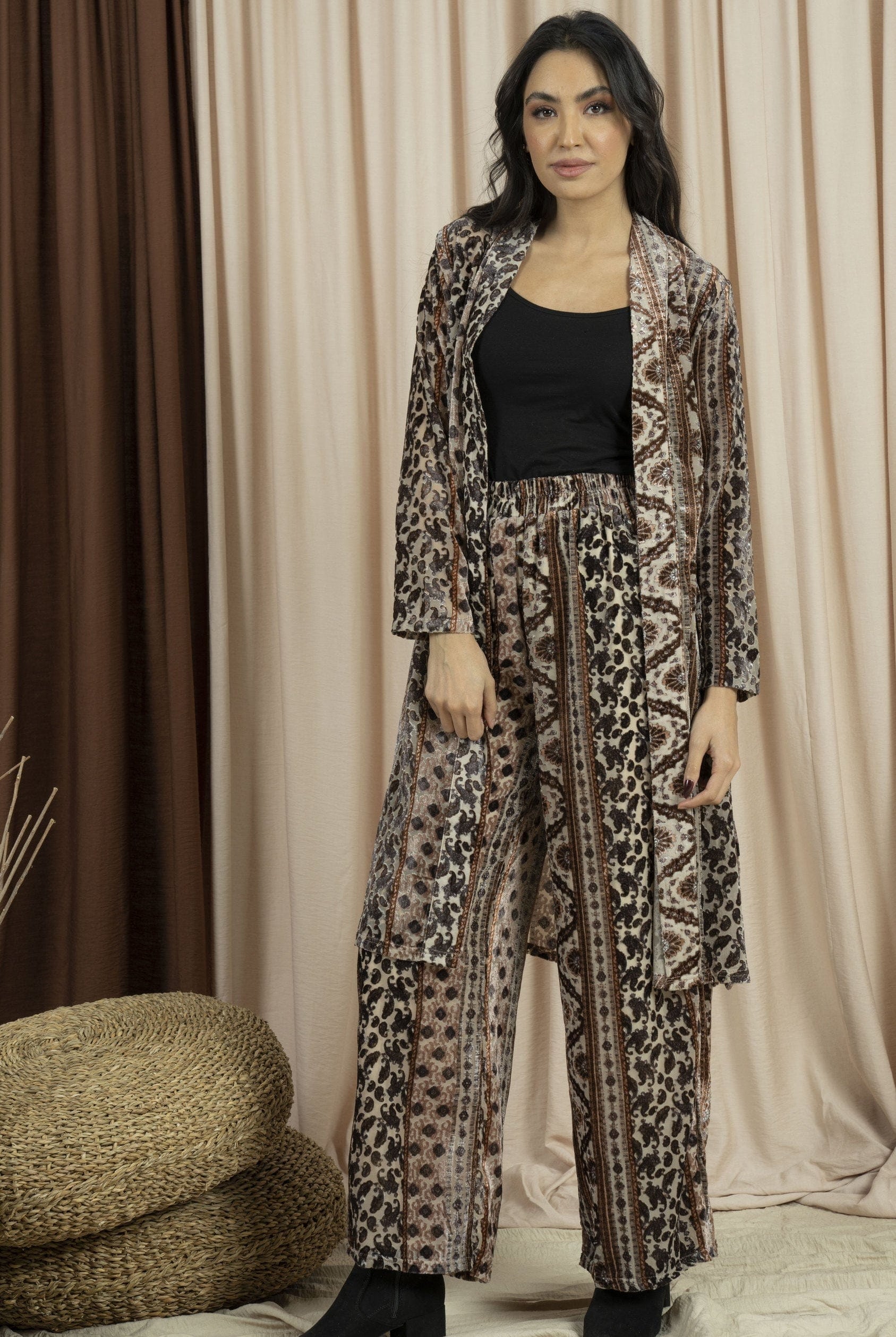 نتشي كارديجان صيفي طويل منقوش نسائي