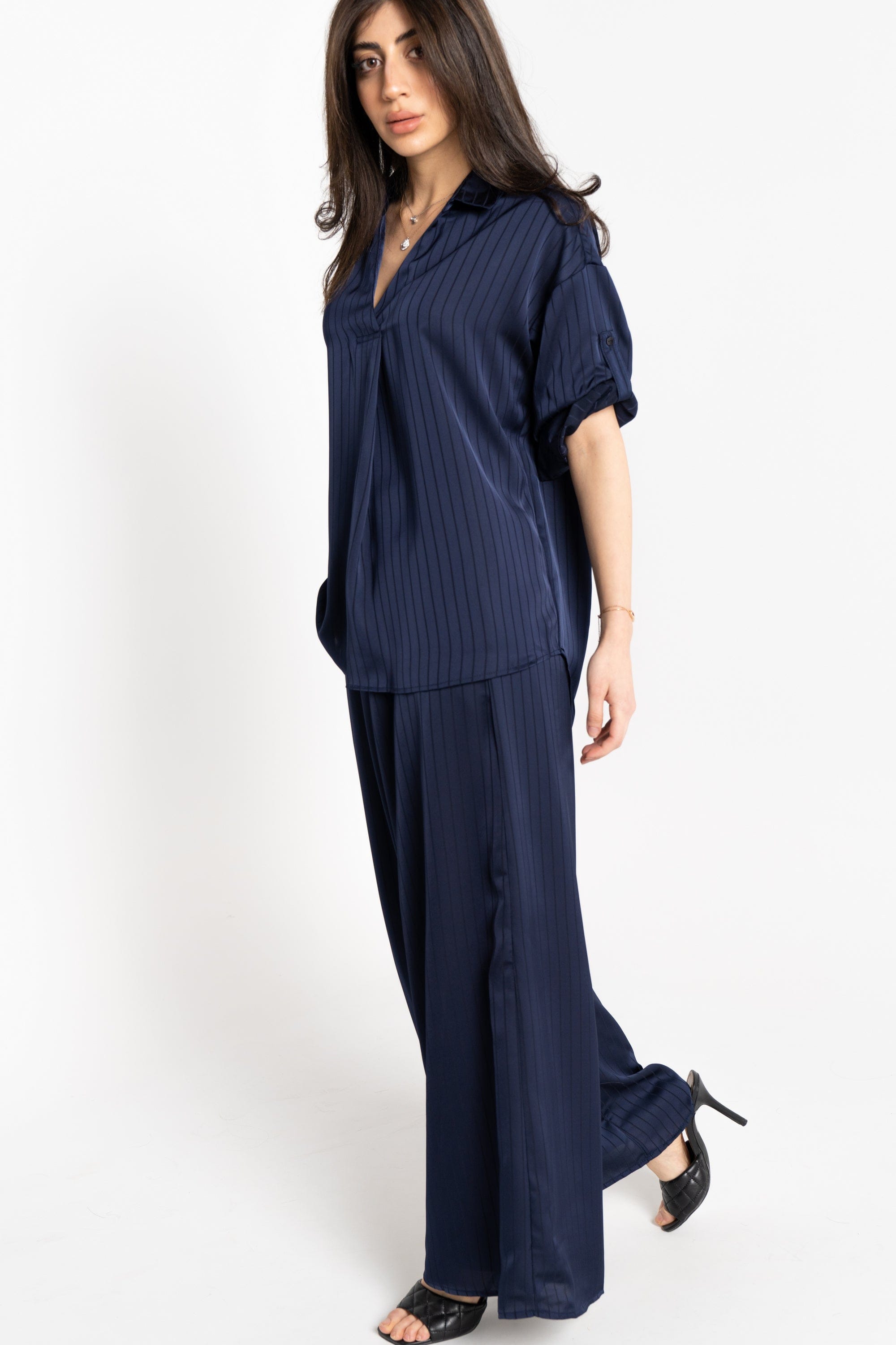 نتشي بنطلون طويل نسائي بخصر مطاطي