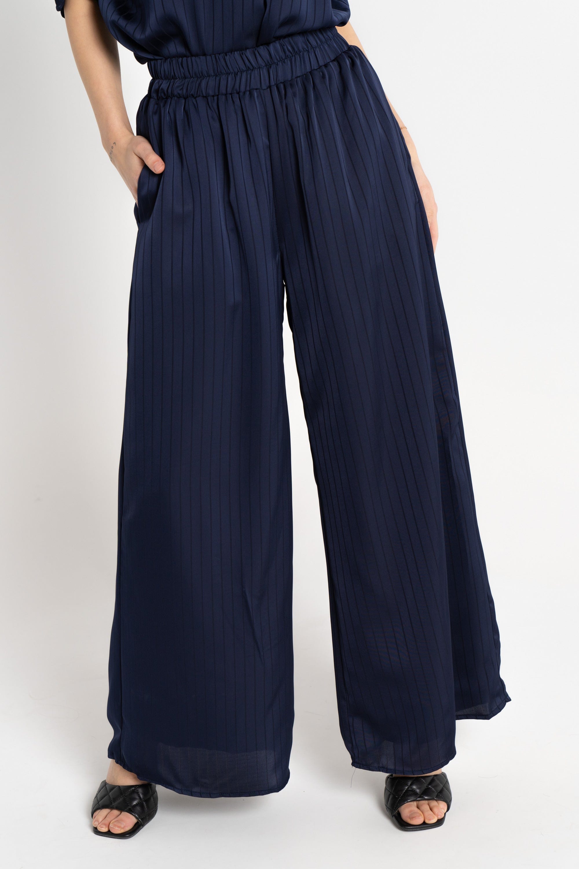 نتشي بنطلون طويل نسائي بخصر مطاطي