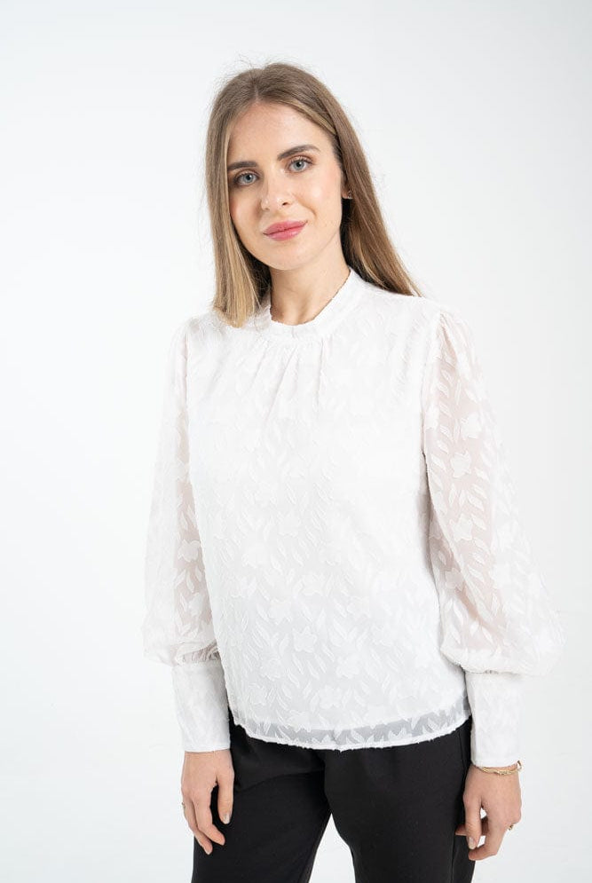 نتشي بلوزة نسائية رسمية بكشكشة على الكتف