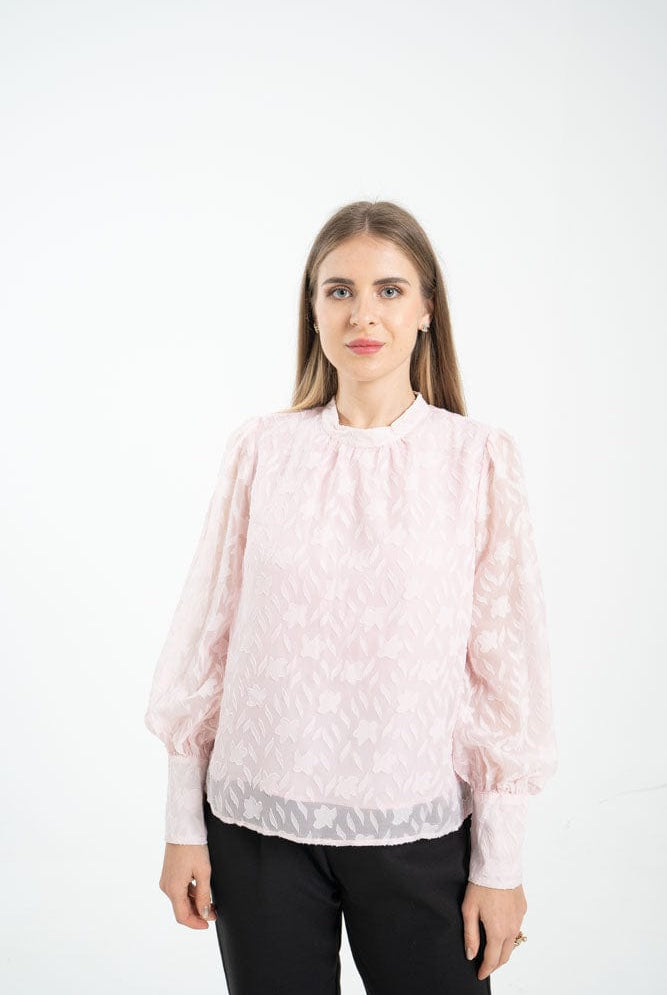 نتشي بلوزة نسائية رسمية بكشكشة على الكتف