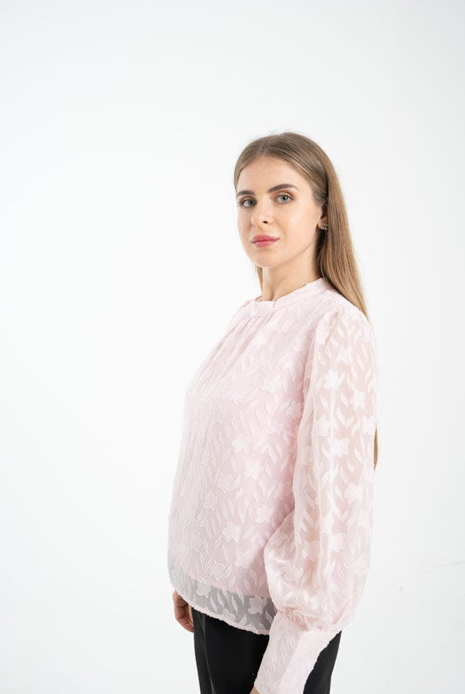 نتشي بلوزة نسائية رسمية بكشكشة على الكتف