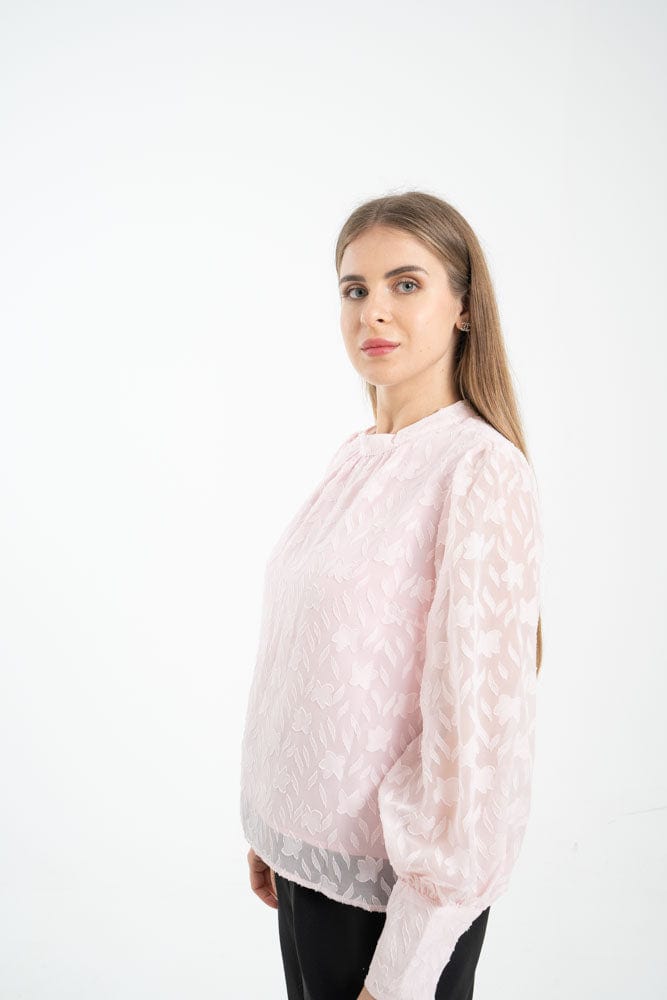 نتشي بلوزة نسائية رسمية بكشكشة على الكتف