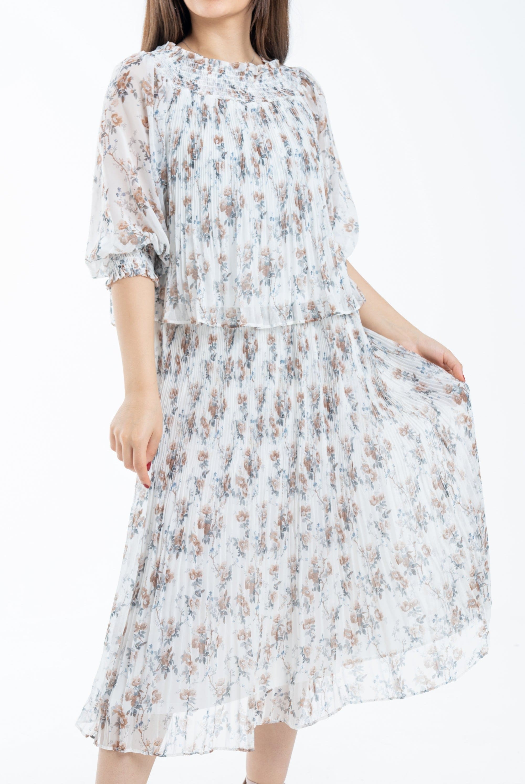 نتشي تنورة ميدي بليسية مشجرة