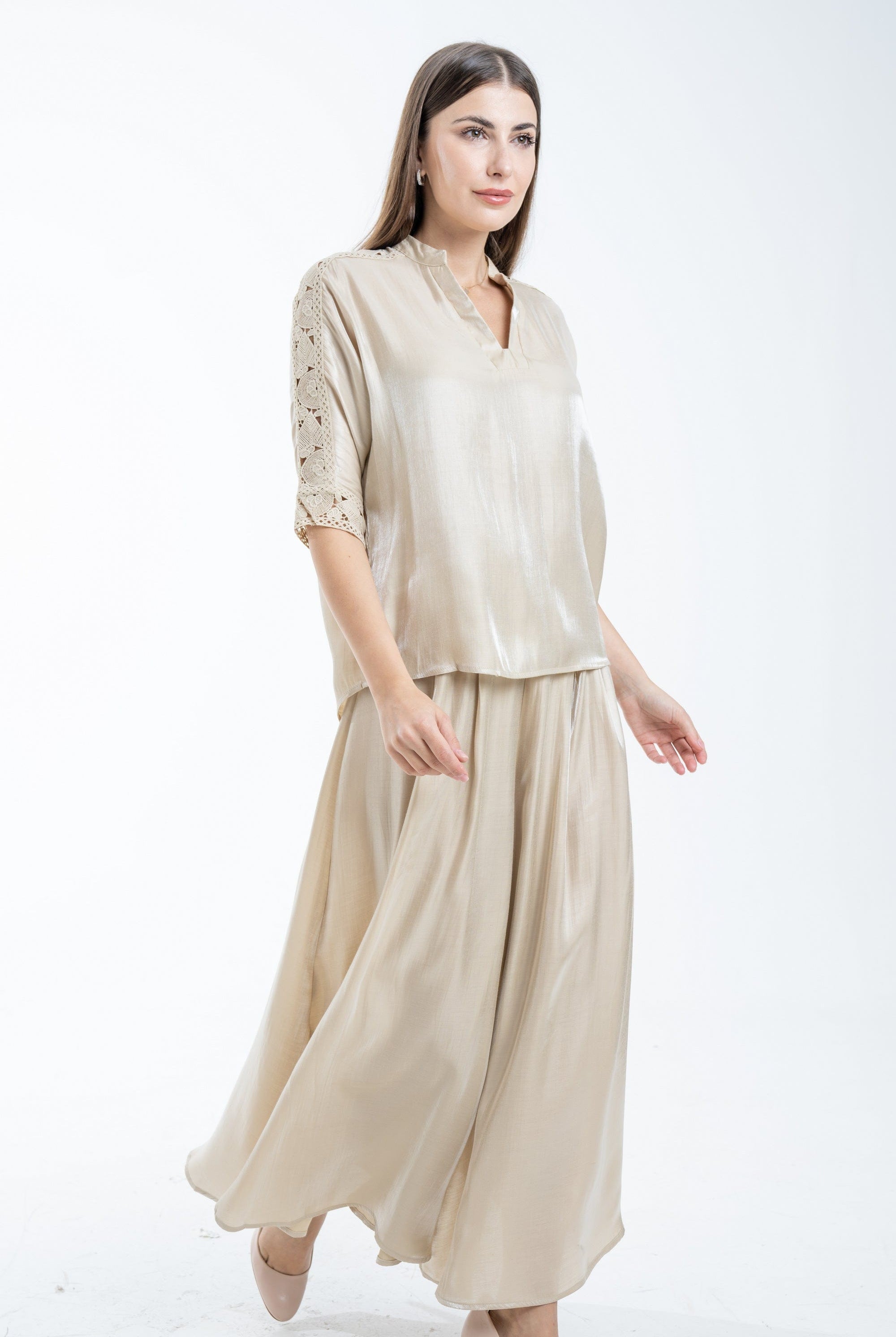 نتشي سروال طويل نسائي رسمي فضفاض