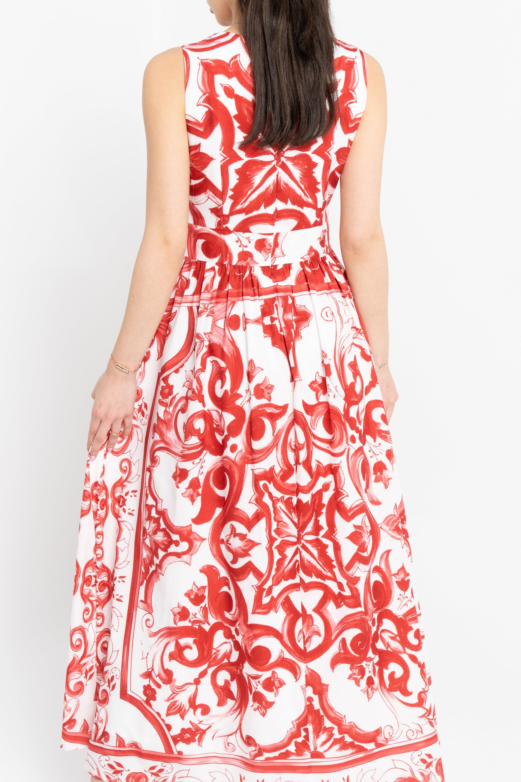 نتشي فستان منقوش مخصر كت واسع من اسفل نسائي